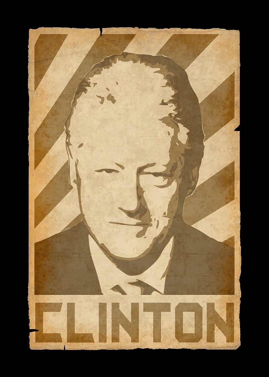 'Bill Clinton Vintage' Poster, picture, metal print, paint by Filip ...