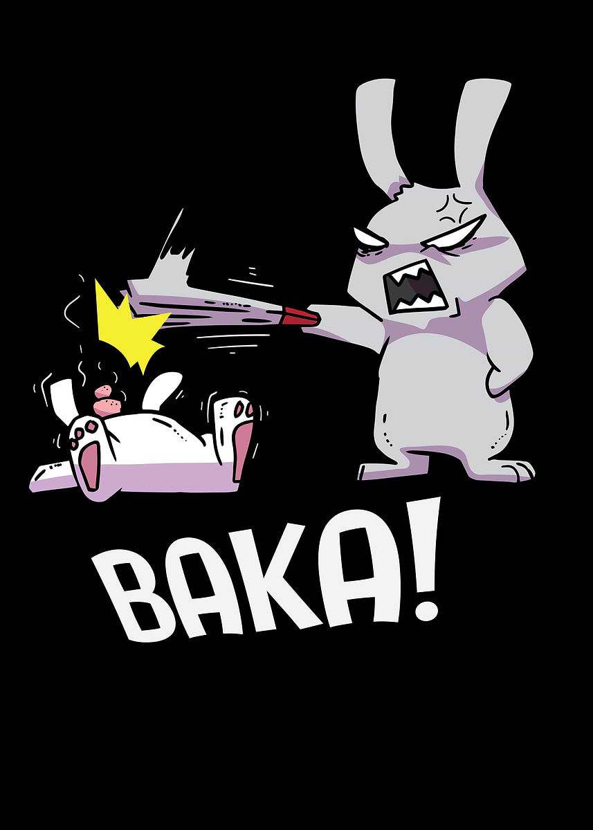 'Baka Bunny' Poster, picture, metal print, paint by Teecher Martin ...