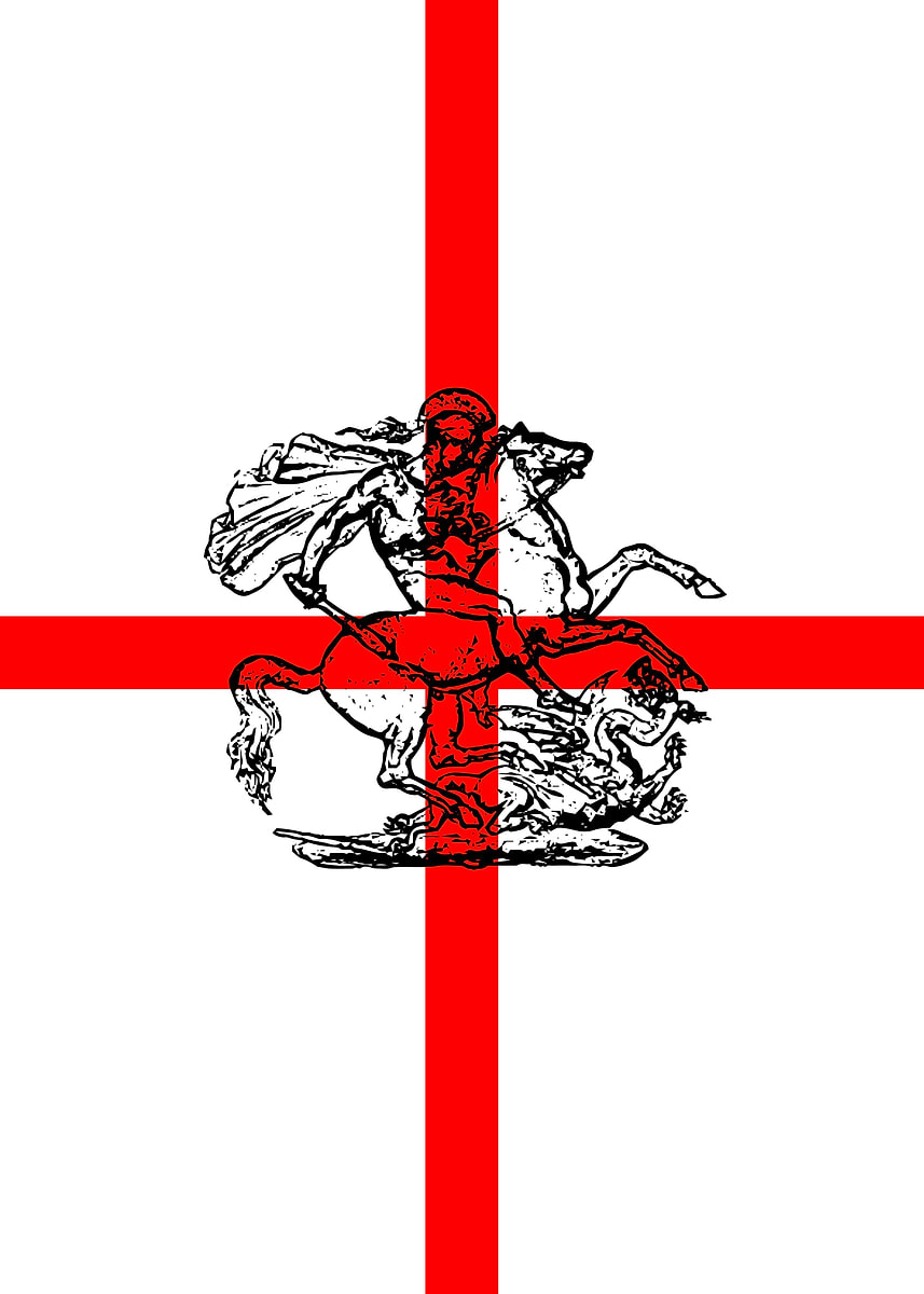 'George and the Dragon Flag' Poster, picture, metal print, paint by ...
