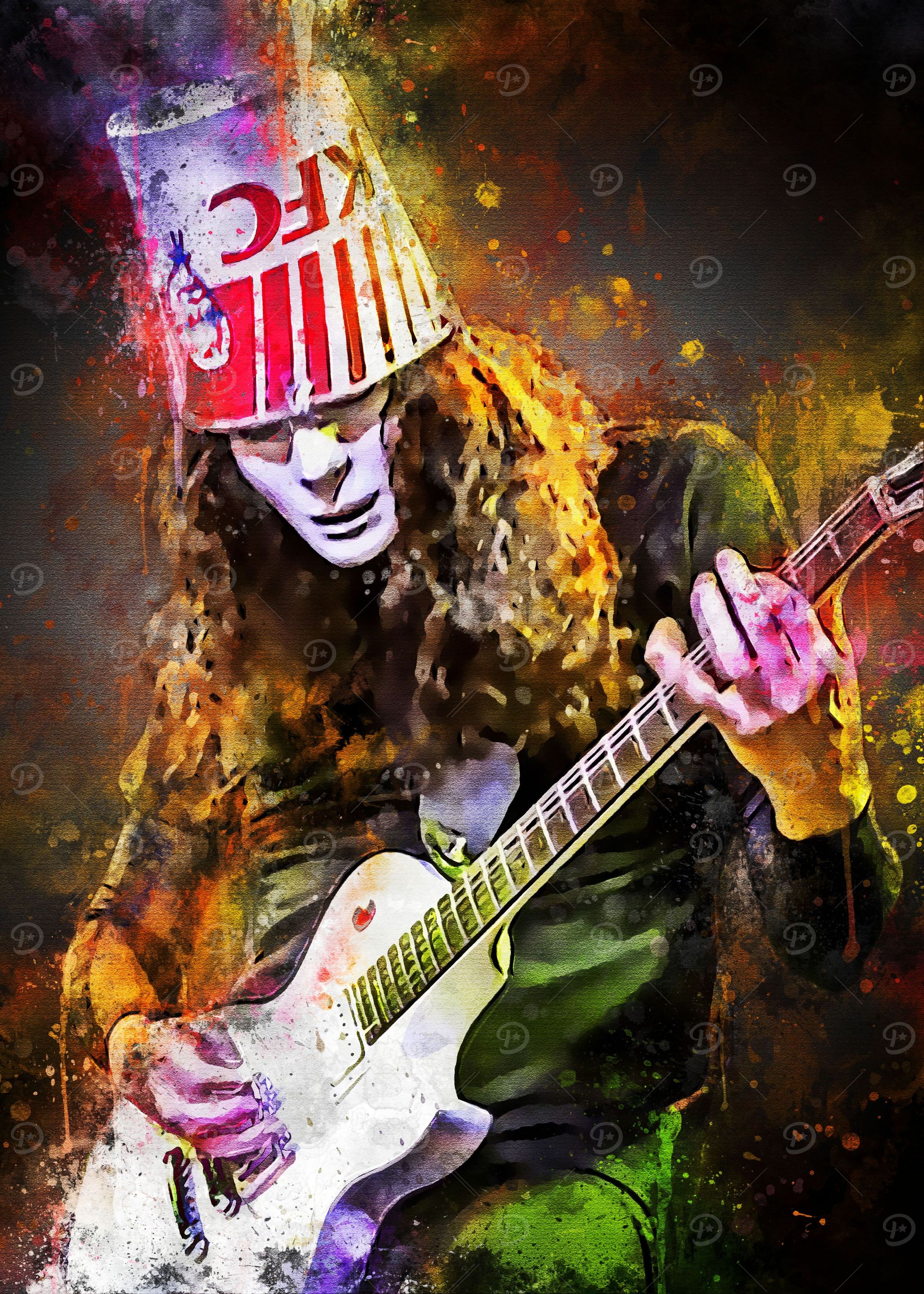 Buckethead ' Poster, picture, metal print, paint by Muhammad Irsan