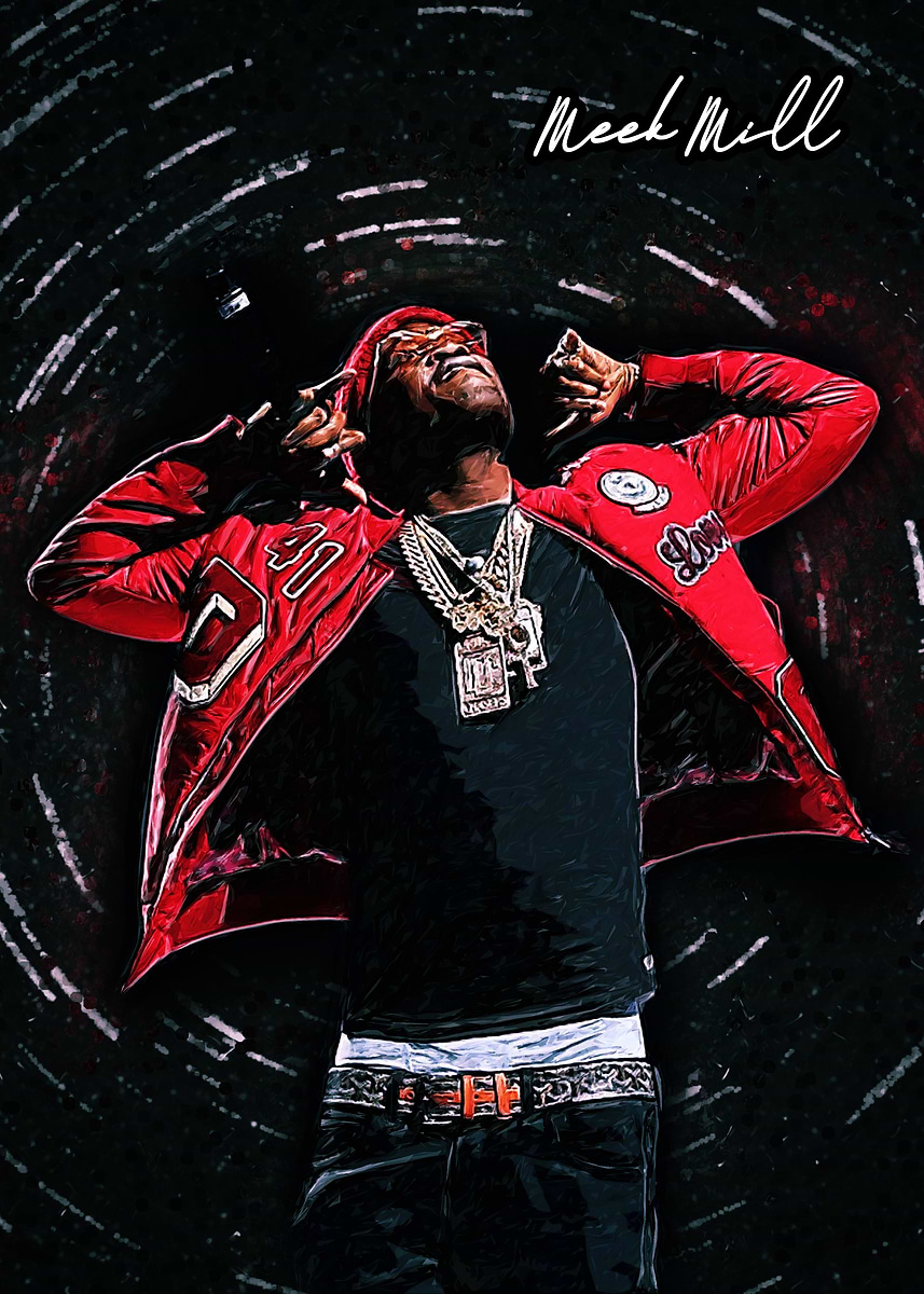 Meeks Rapper Poster 'Meek Mill ' Poster, picture, metal print, paint by SA KE | Displate