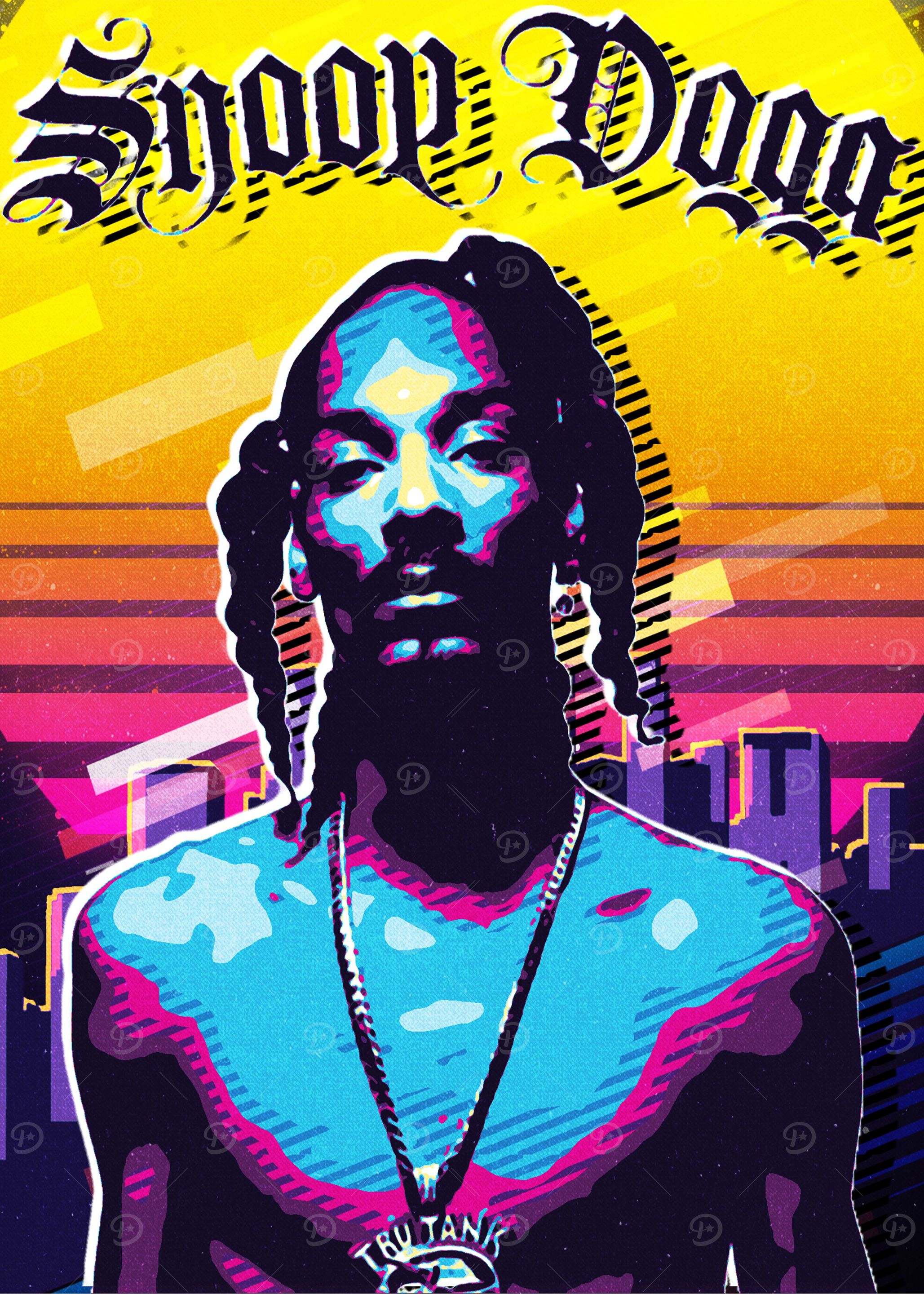 Snoop Dogg' Poster, picture, metal print, paint by Alex Mann