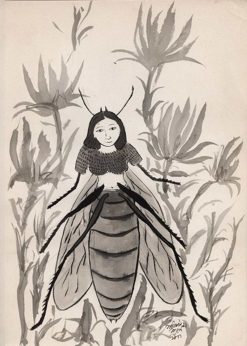 'Insect Woman' Poster, picture, metal print, paint by Akhilesh Arya ...