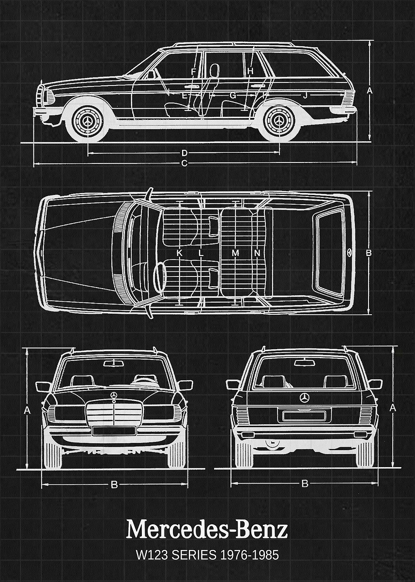 'MercedesBenz W123 series ' Poster, picture, metal print, paint by ...