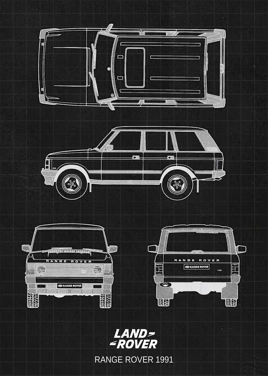 Range Rover パーツカタログ 1991年版 Land Rover Range Rover 199 Poster, Picture & Metal Print – Classic