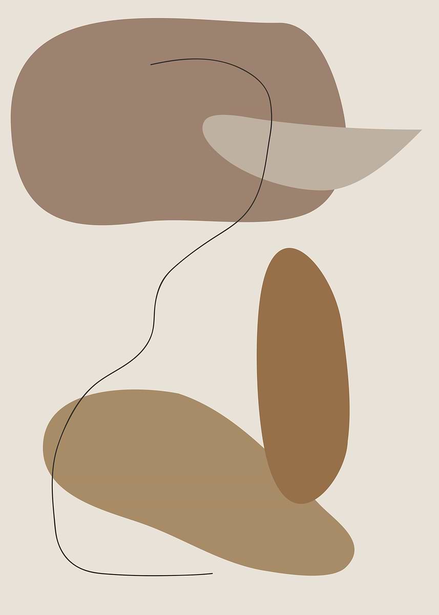 'Abstract Beige Shapes' Poster, picture, metal print, paint by Hayley B ...