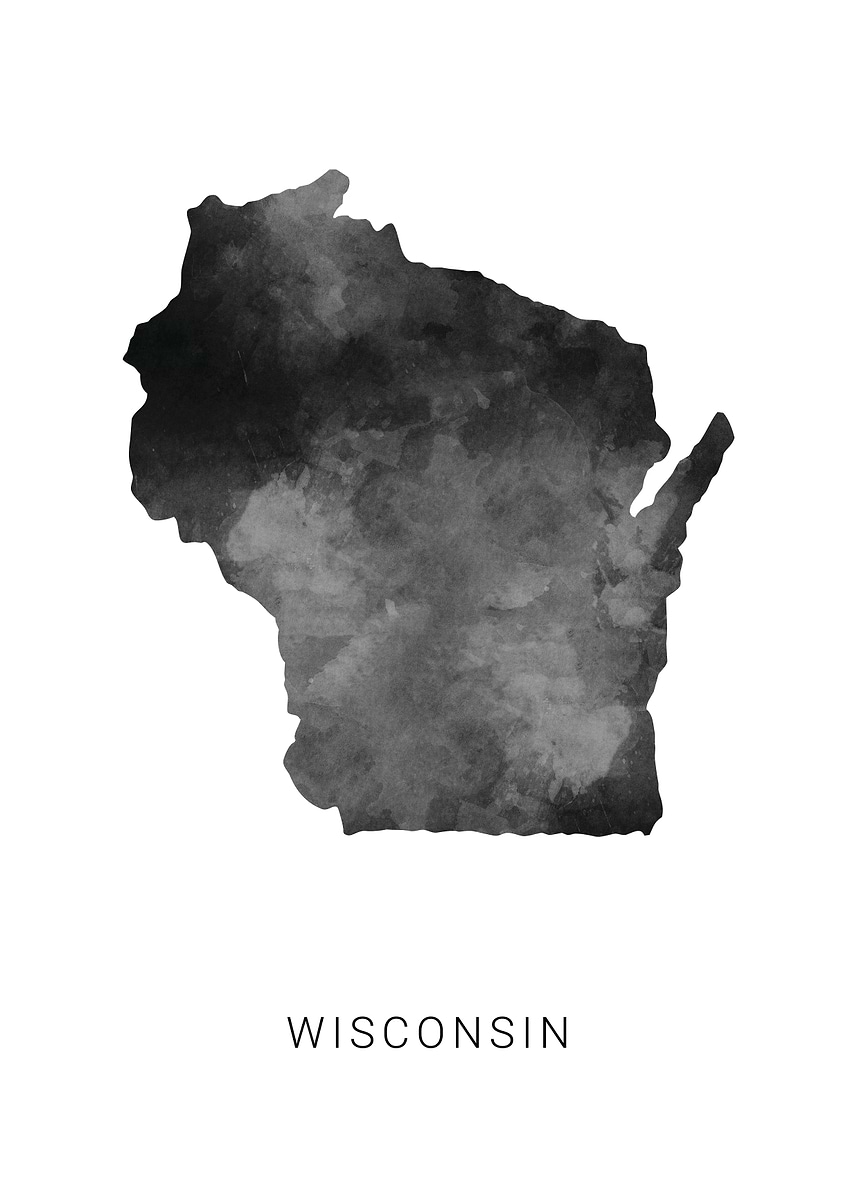 'Wisconsin state map' Poster, picture, metal print, paint by ...
