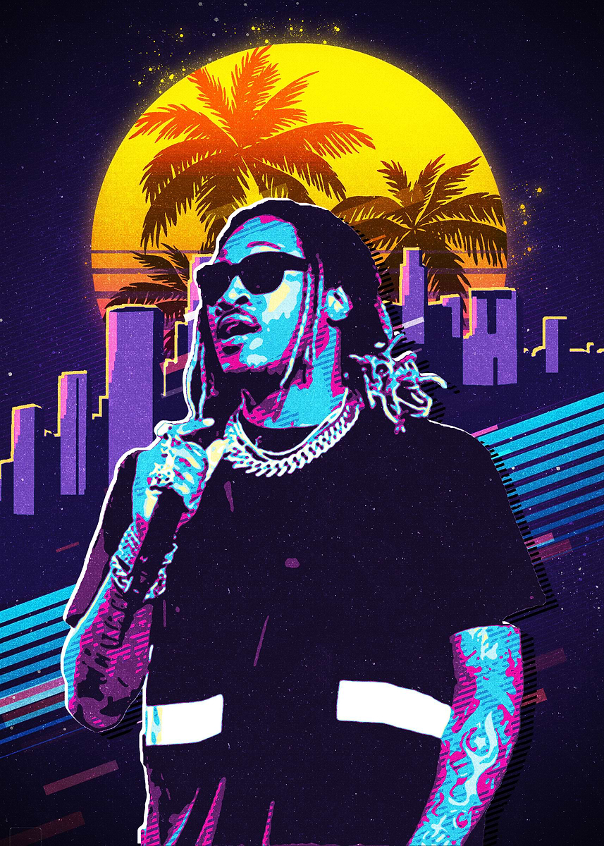 'Future rapper 80s' Poster, picture, metal print, paint by ...