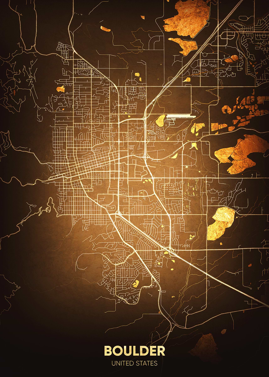 'boulder Colorado' Poster, picture, metal print, paint by SplashDesign ...
