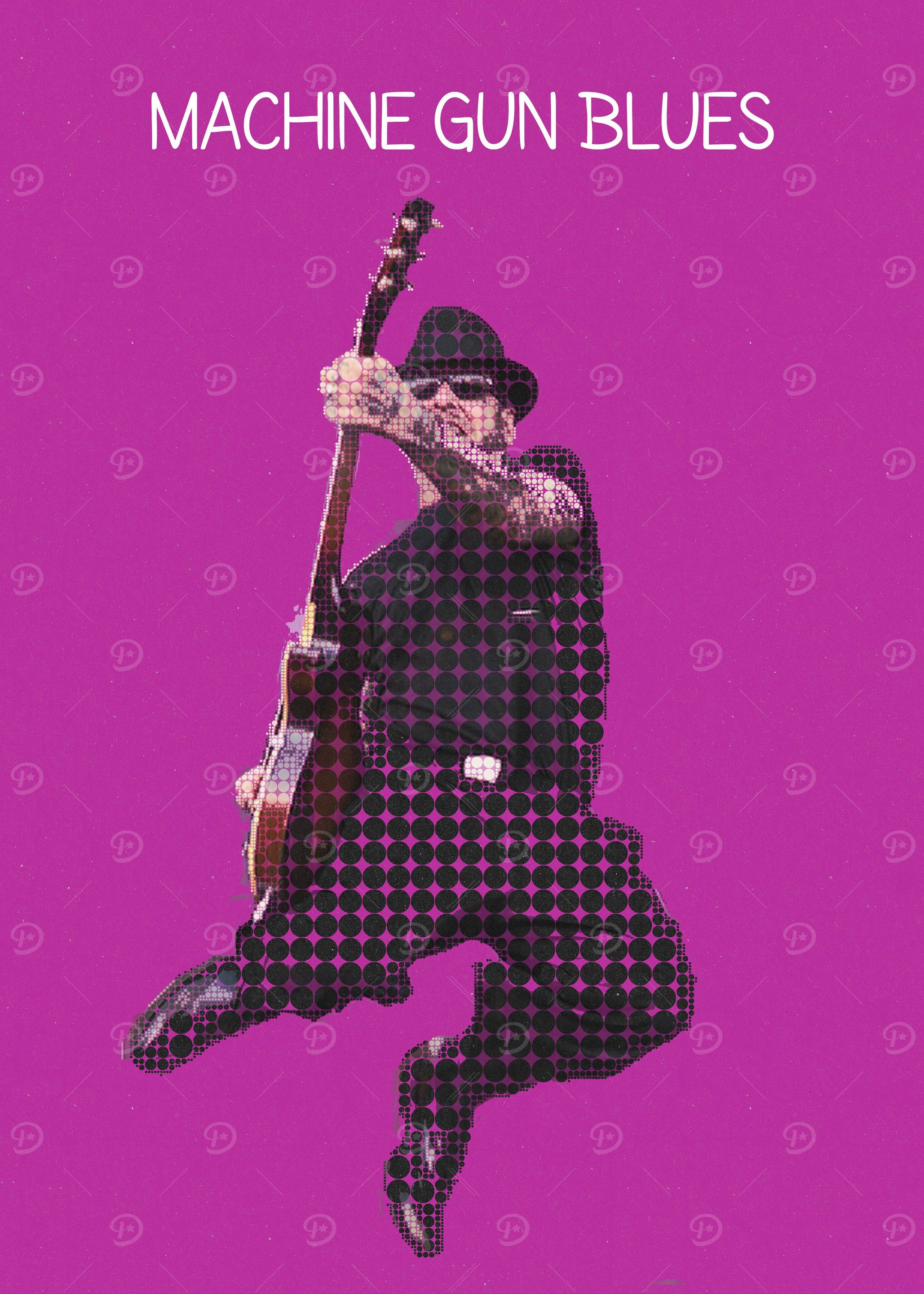 Machine Gun Blue Color 'Machine Gun Blues ' Poster, picture, metal print, paint by The Poster ...