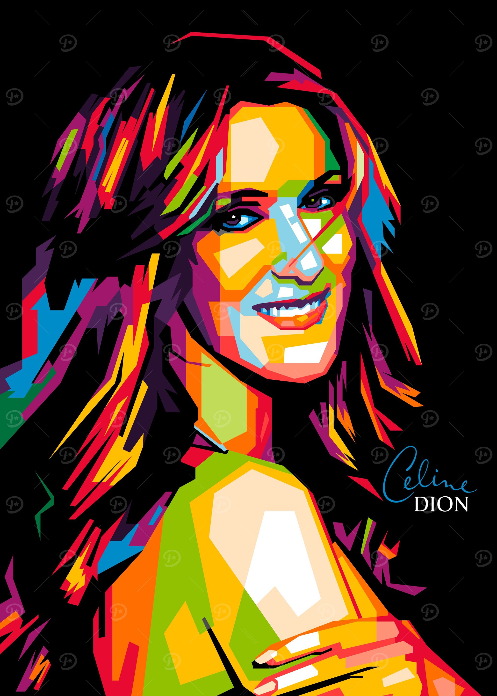 Celine Dion' Poster, picture, metal print, paint by nofa aji