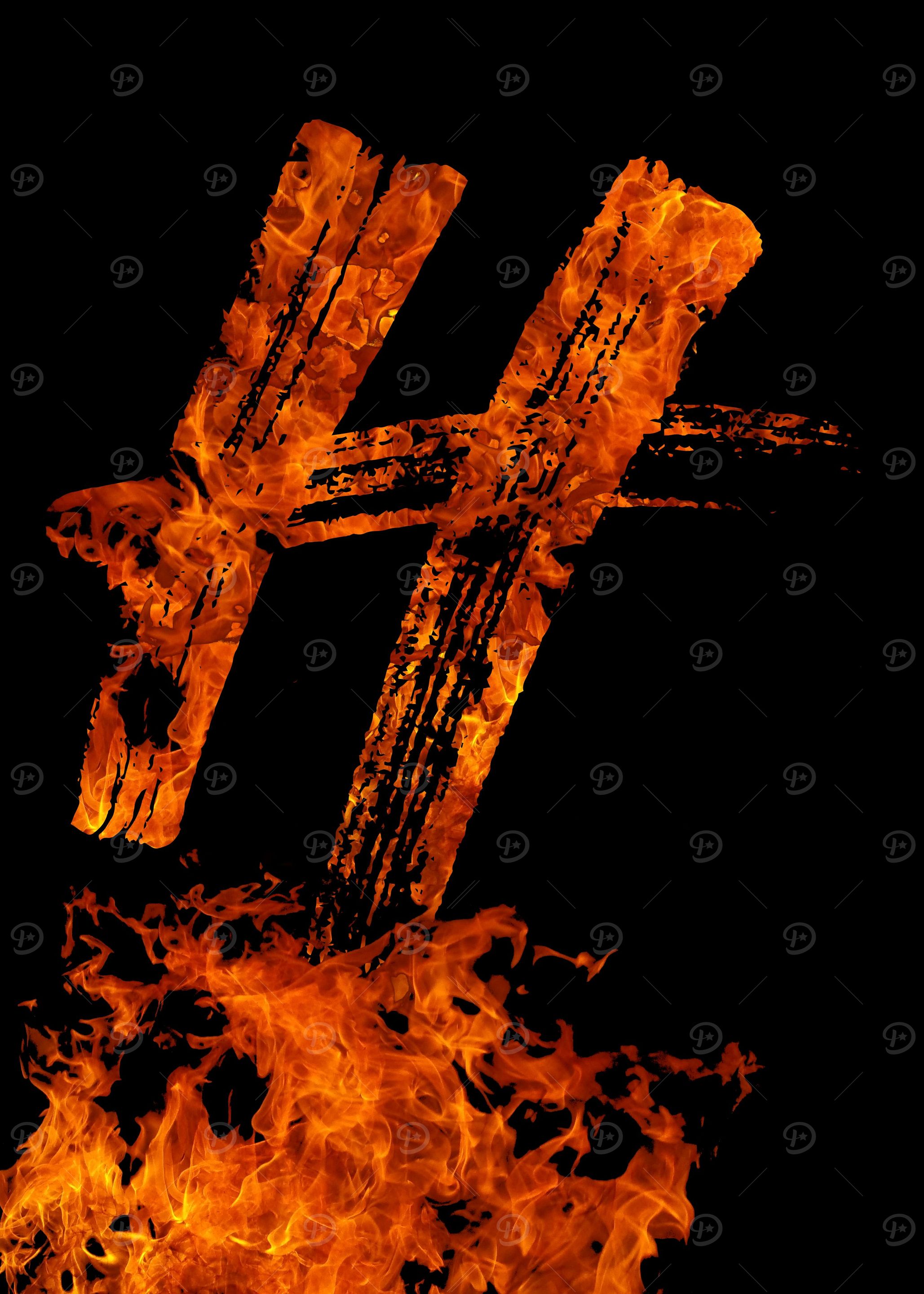 Exploding Letter H 'Burning on Fire Letter H' Poster, picture, metal print, paint by ...