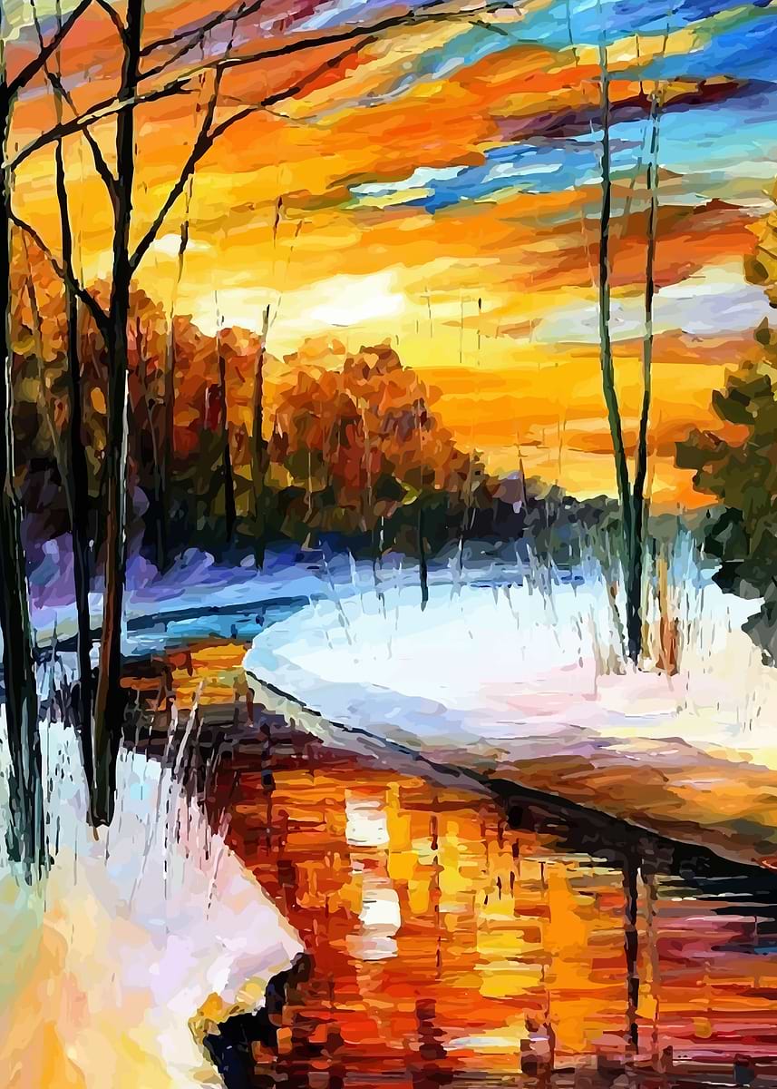 Leonid Afremov landscape' Poster, picture, metal print, paint by