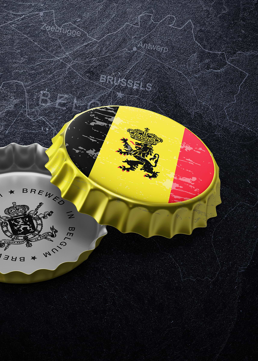 'Belgium beer cap' Poster, picture, metal print, paint by Moon Calendar ...