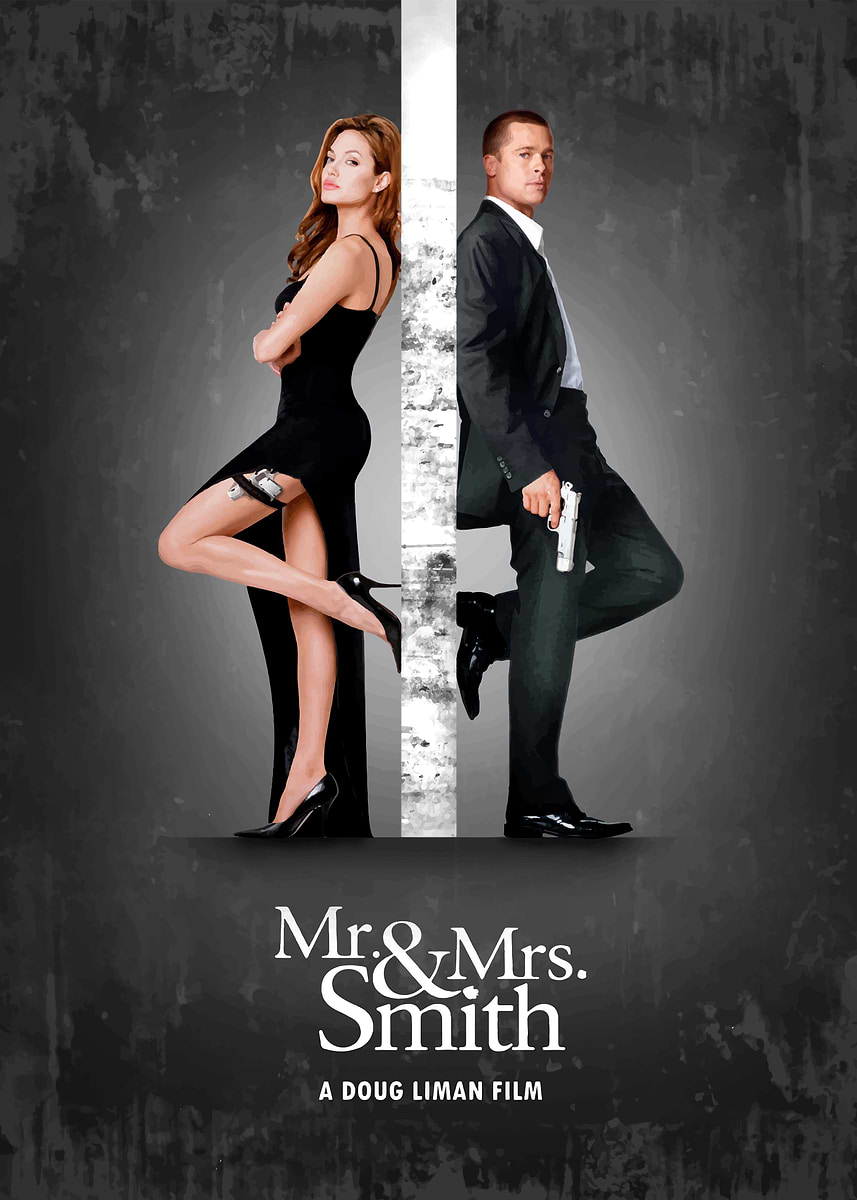 Mr And Mrs Smith' Poster, picture, metal print, paint by Bo Kev