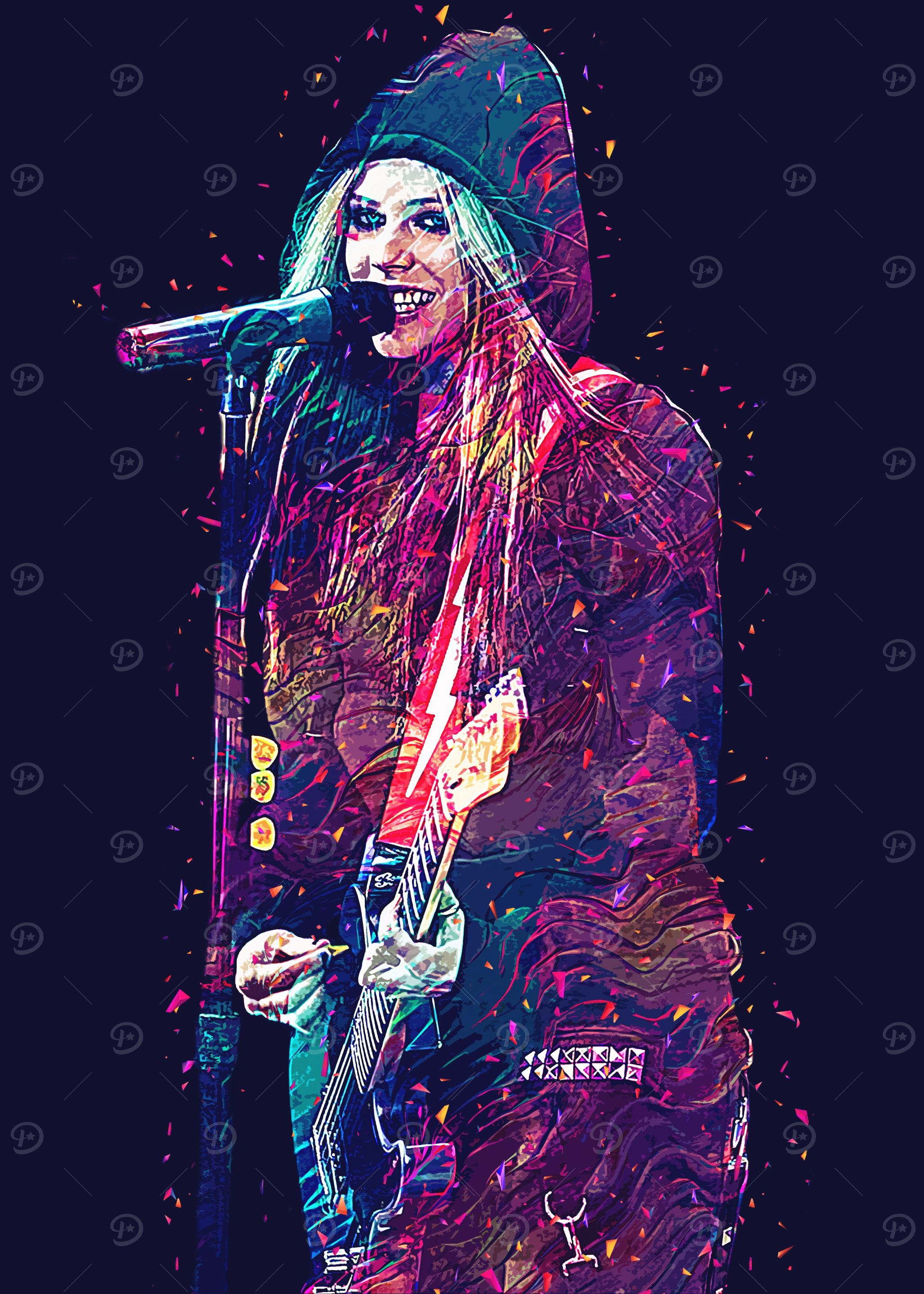 Avril Lavigne' Poster, picture, metal print, paint by SA KE | Displate