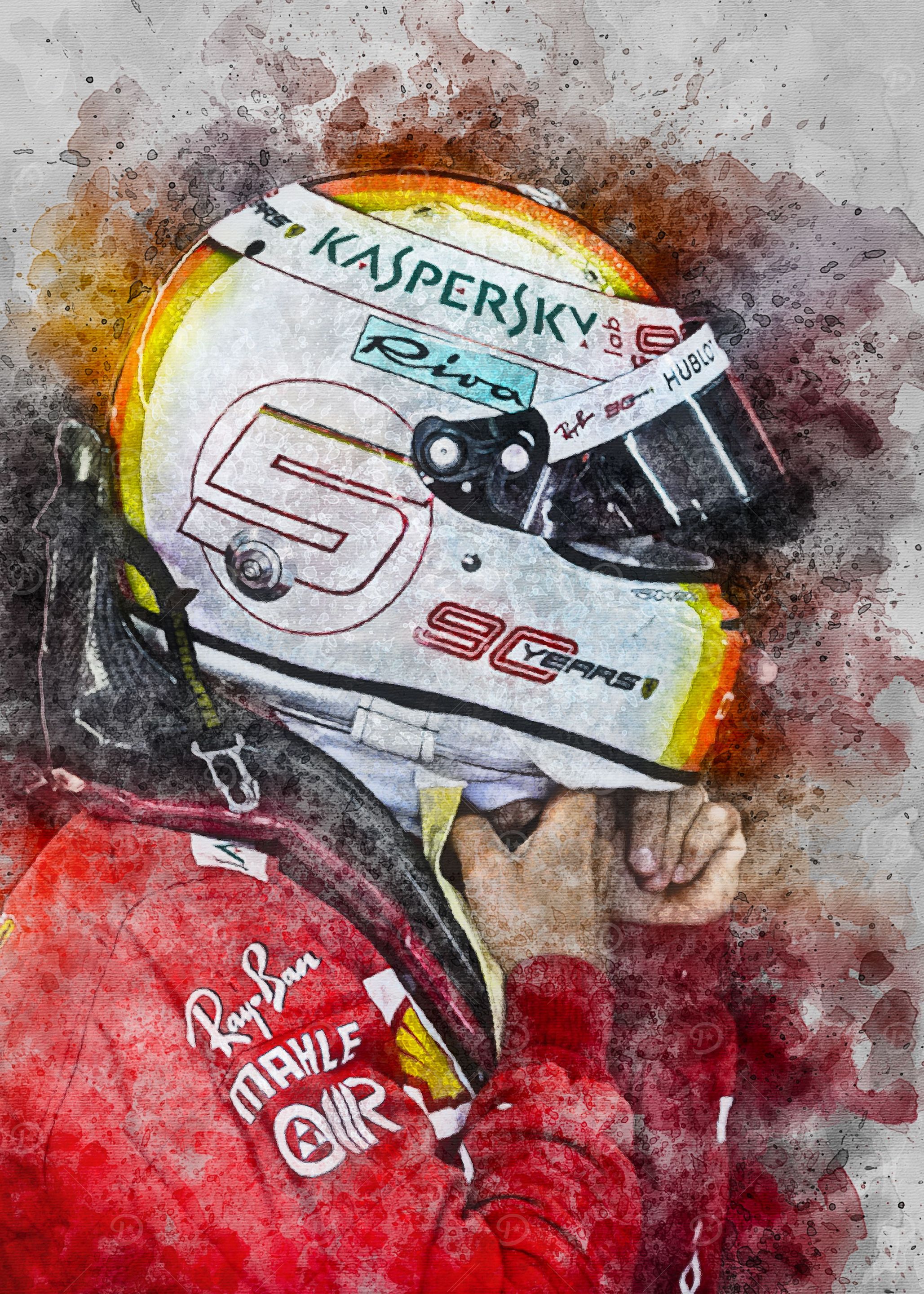 'Sebastian Vettel' Poster, picture, metal print, paint by PADA GROUP ...