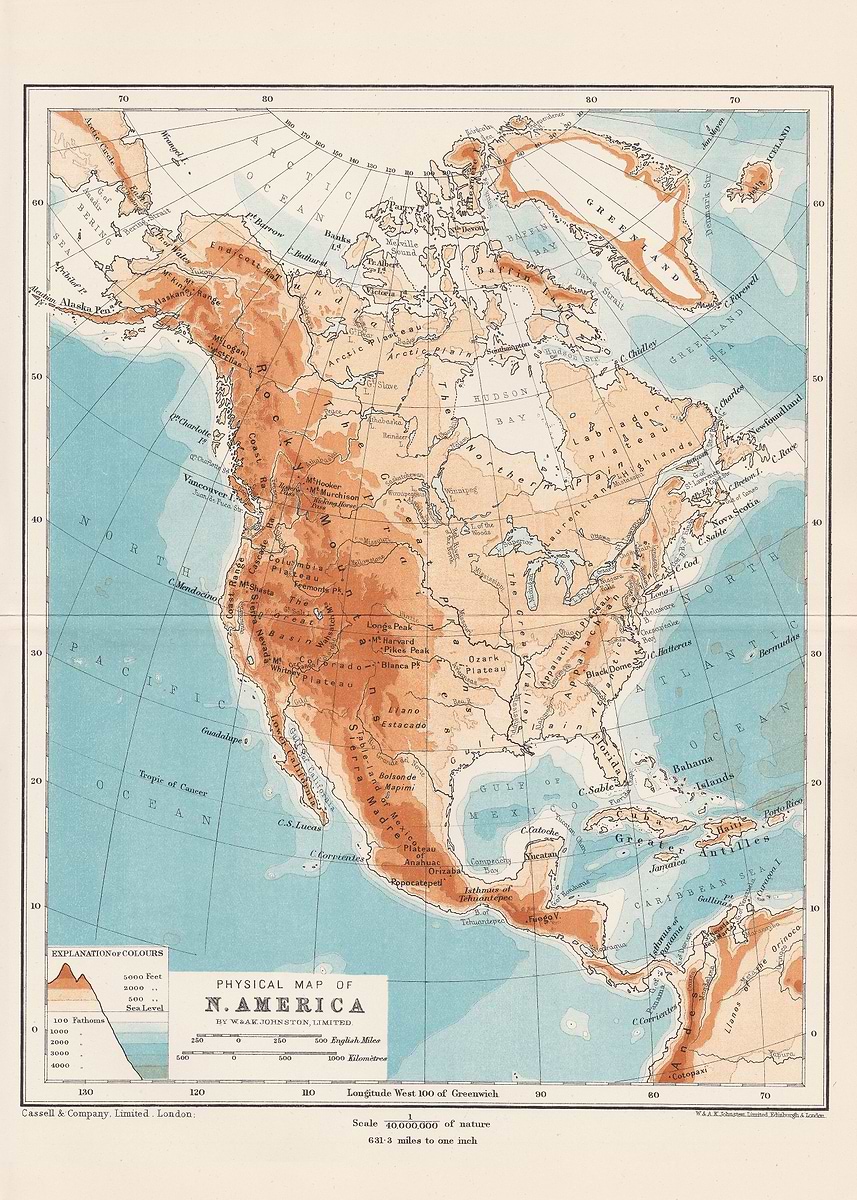 '1908 North America Map' Poster, picture, metal print, paint by Daryl ...