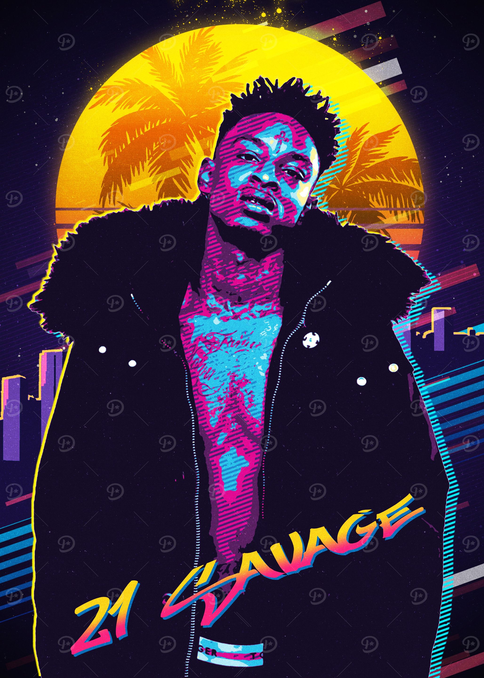 21 savage' Poster, picture, metal print, paint by Most Popular