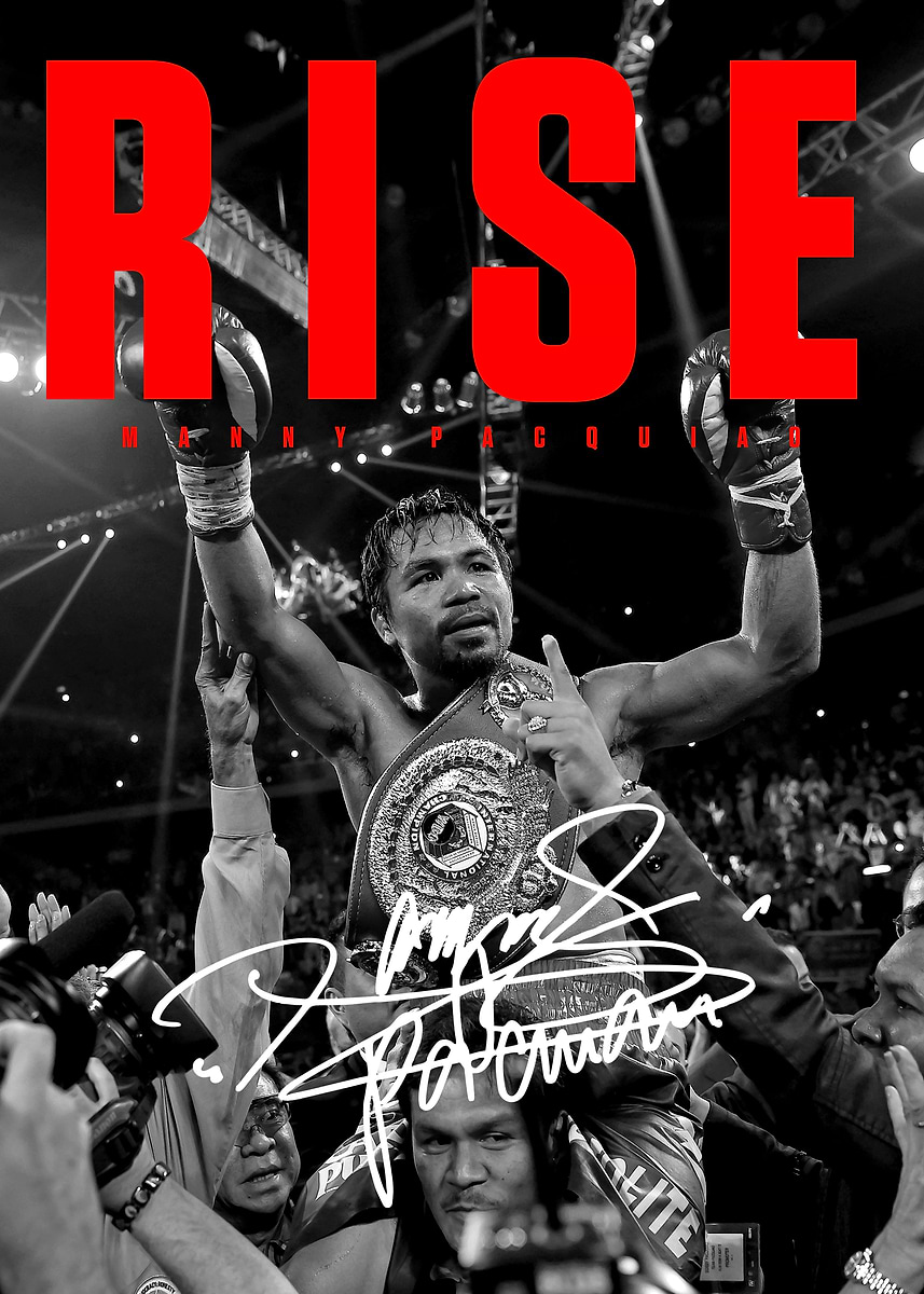 Boxing Manny Pacquiao Rise' Poster, picture, metal print, paint by