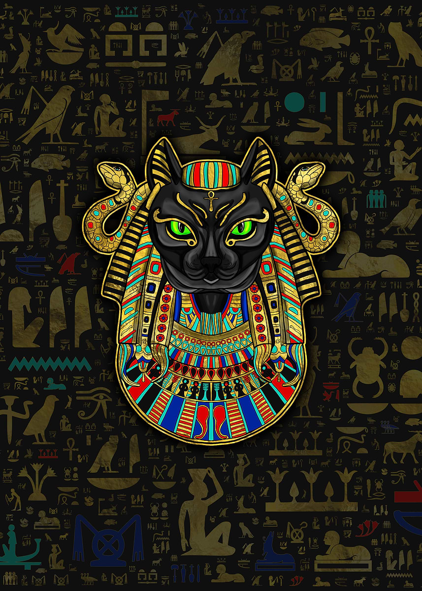 Bastet Egyptian Goddess' Poster, picture, metal print, paint by