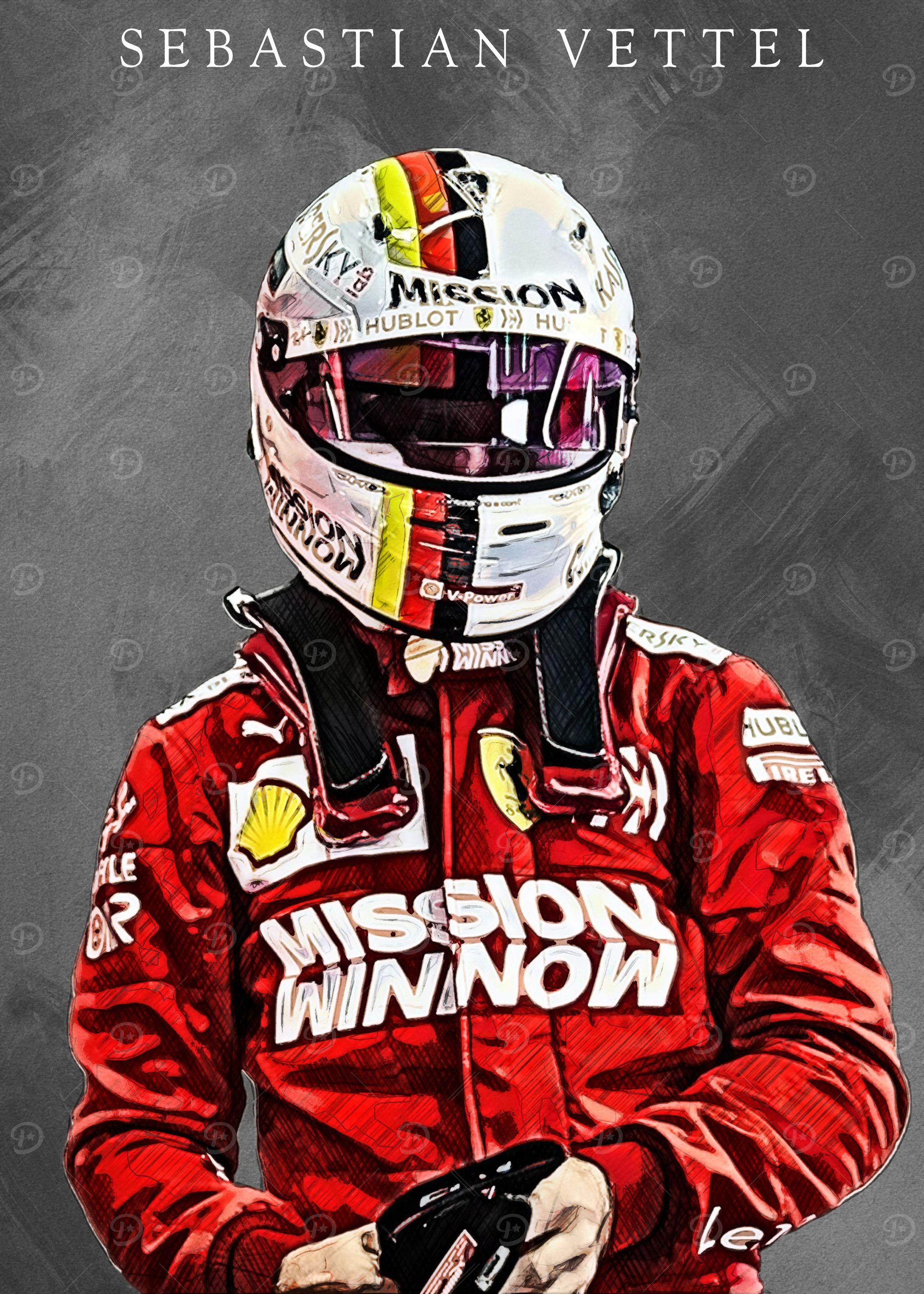 'Sebastian Vettel ' Poster, picture, metal print, paint by PADA GROUP ...