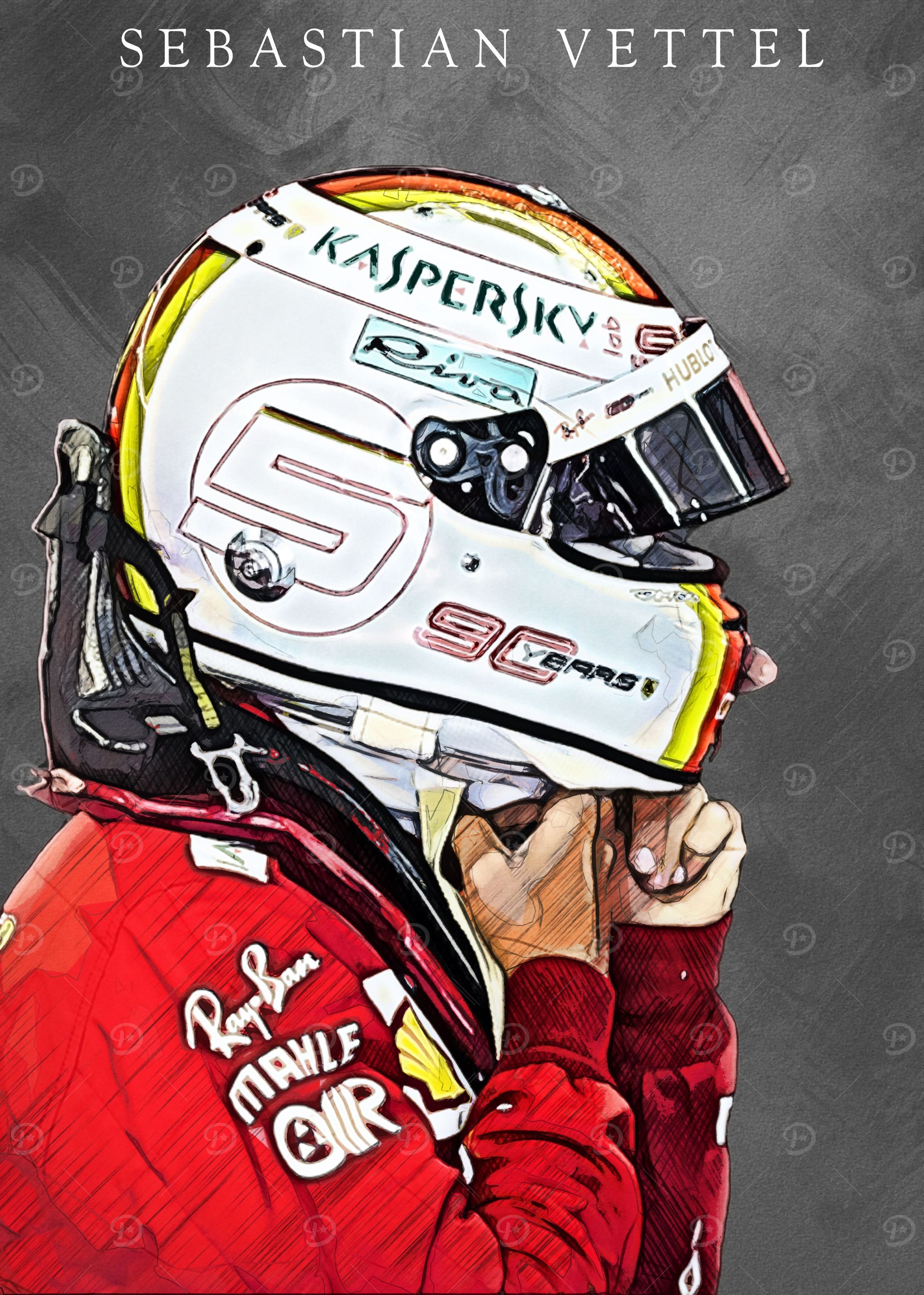 'Sebastian Vettel ' Poster, picture, metal print, paint by PADA GROUP ...