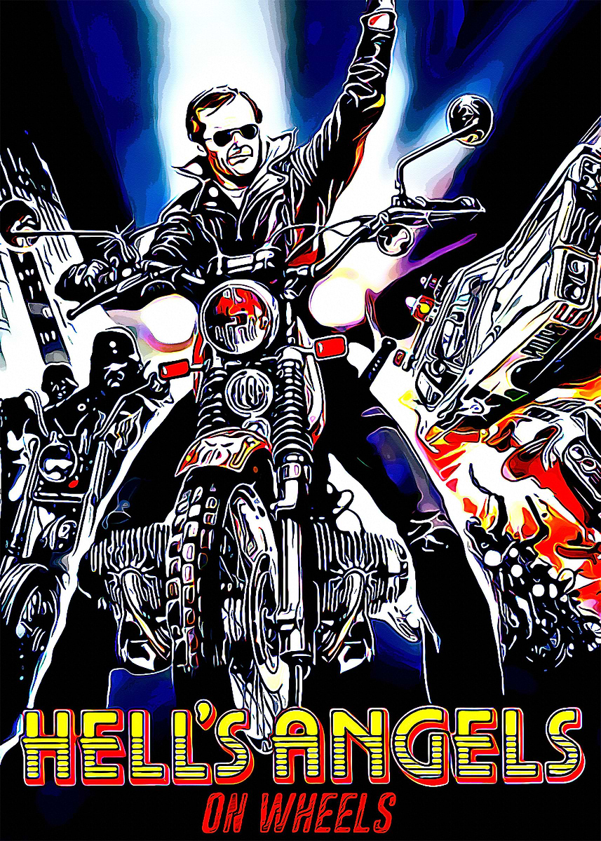 Hells Angels On Wheels' Poster, picture, metal print, paint by