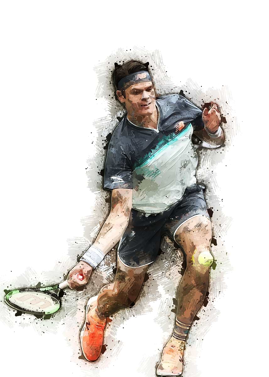 'Milos Raonic' Poster, picture, metal print, paint by VEC Group | Displate