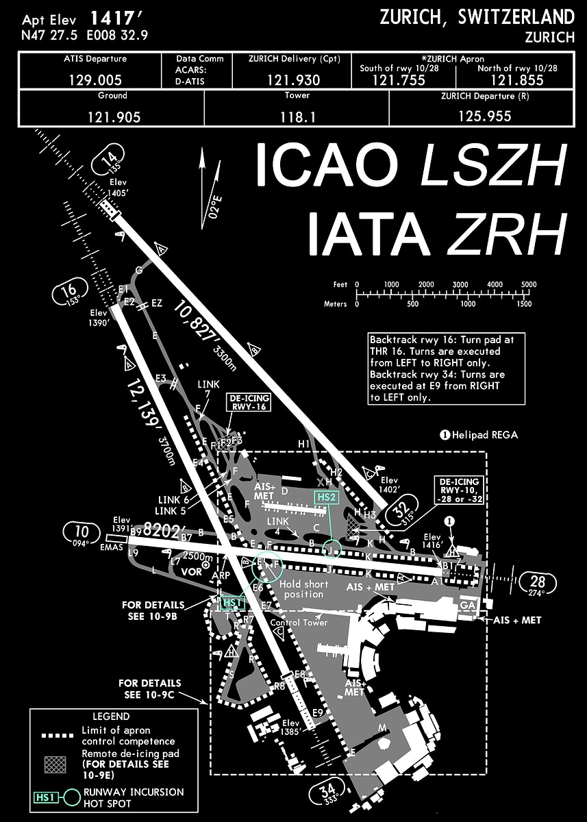 Zurich Kloten Airport ZRH' Poster, picture, metal print, paint by