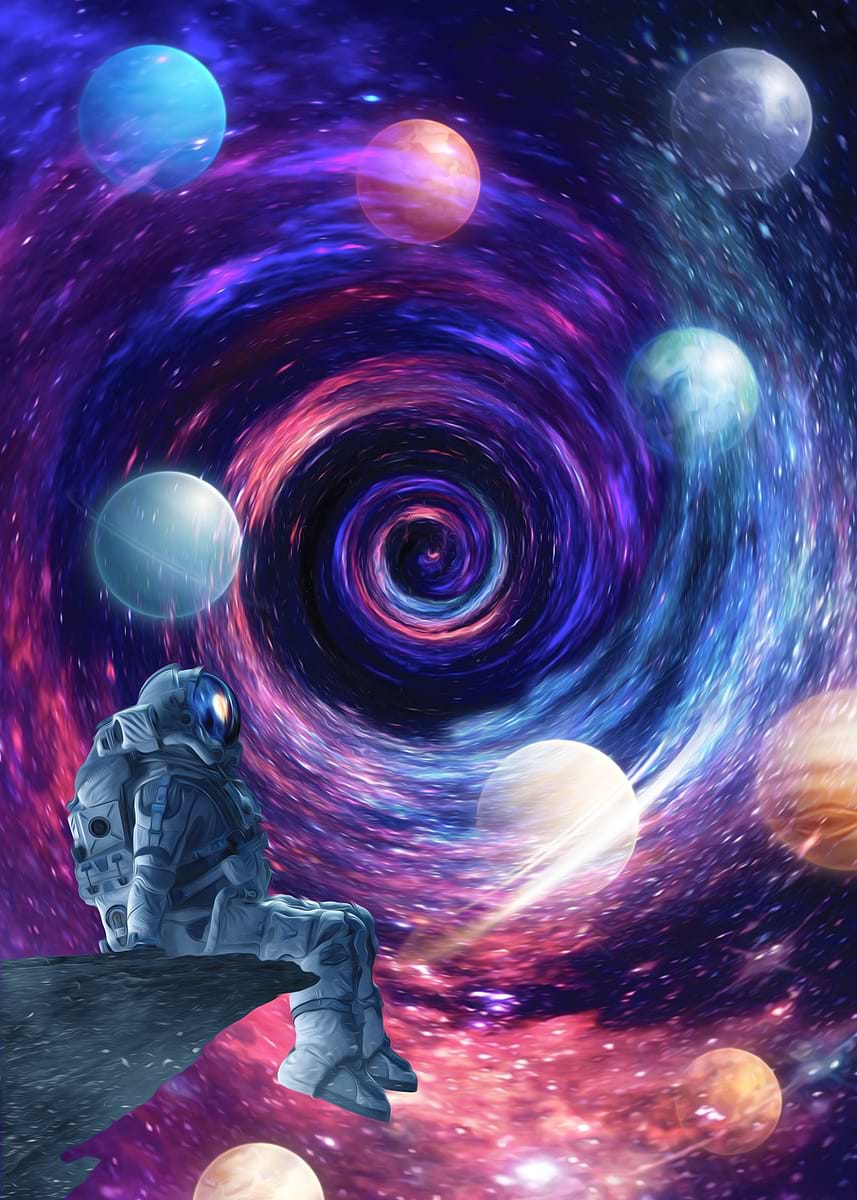 Spaceman Planets 'Space Spaceman Planets' Poster, picture, metal print, paint by Saphira ...
