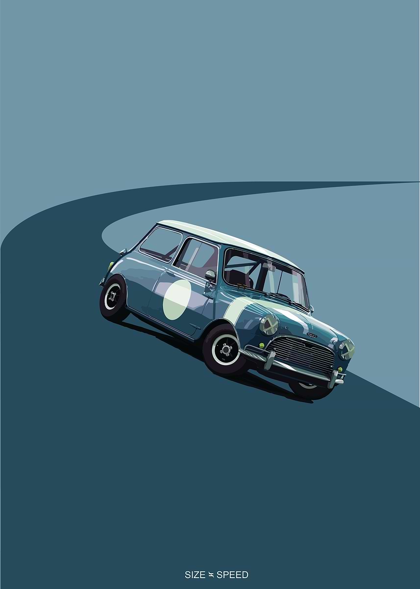 'Austin Mini Cooper' Poster, picture, metal print, paint by Demetr0s ...