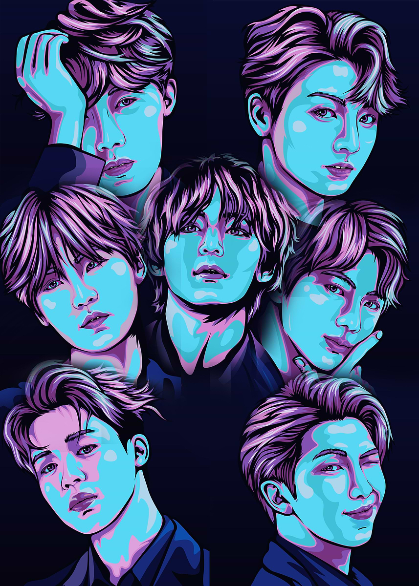 kpop Idol pop art portrait' Poster, picture, metal print, paint by