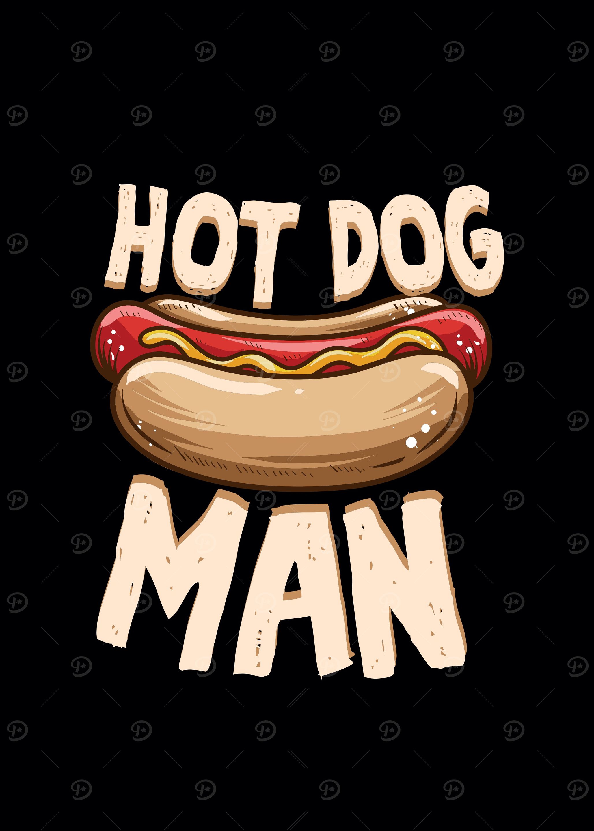 Funny Hot Dog Man Gift' Poster, picture, metal print, paint by