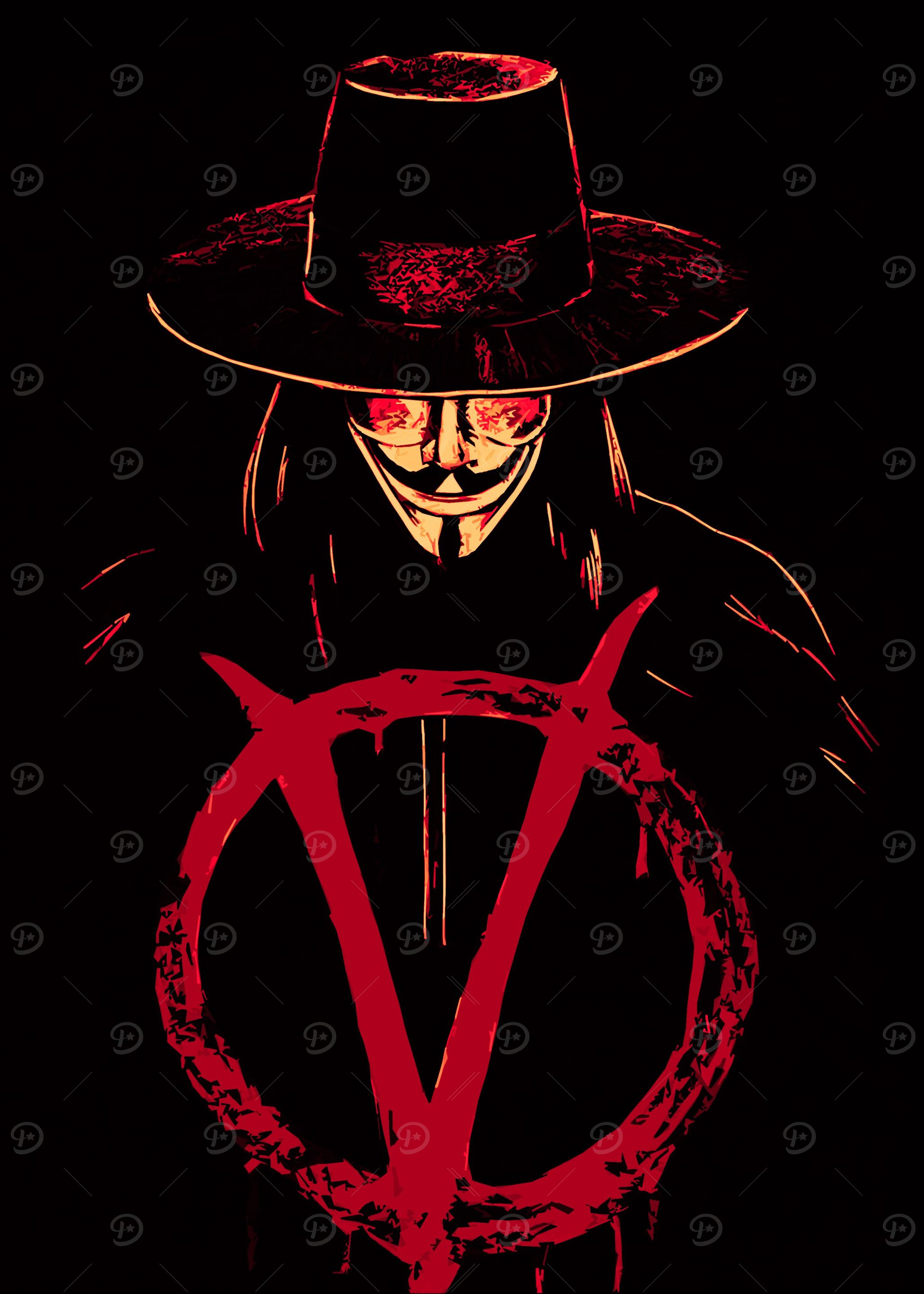 v for vendetta movie art' Poster, picture, metal print
