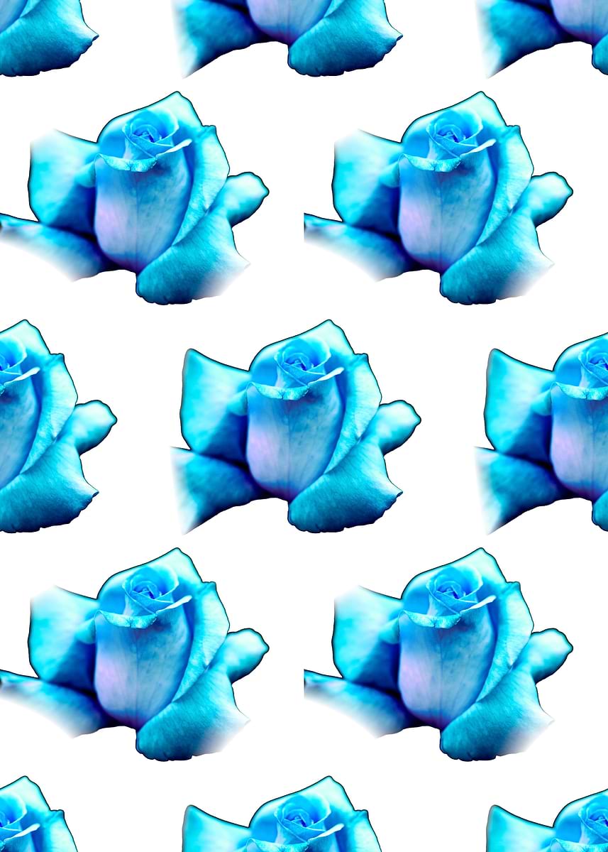 Powder Blue Roses Background 'blue roses background' Poster, picture, metal print, paint by Ornella ...