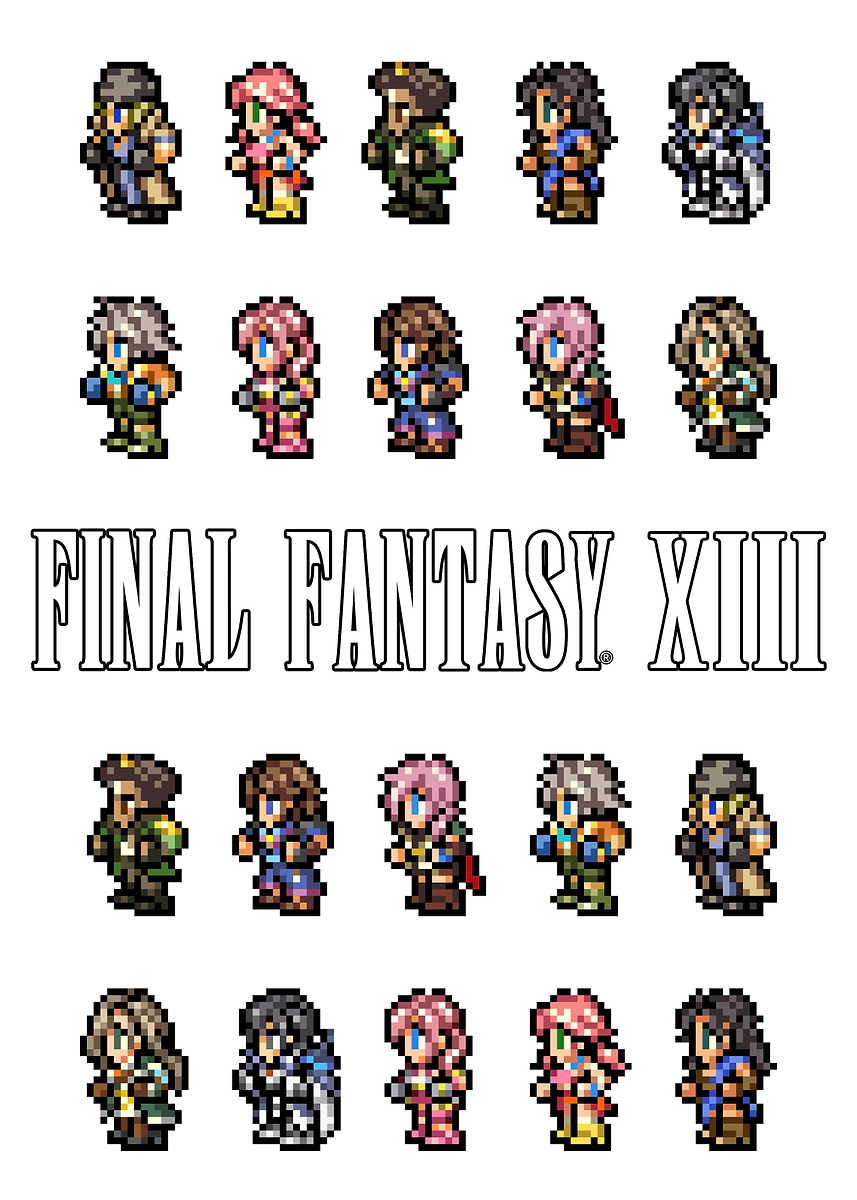 Final Fantasy XIII Pixel' Poster, picture, metal print
