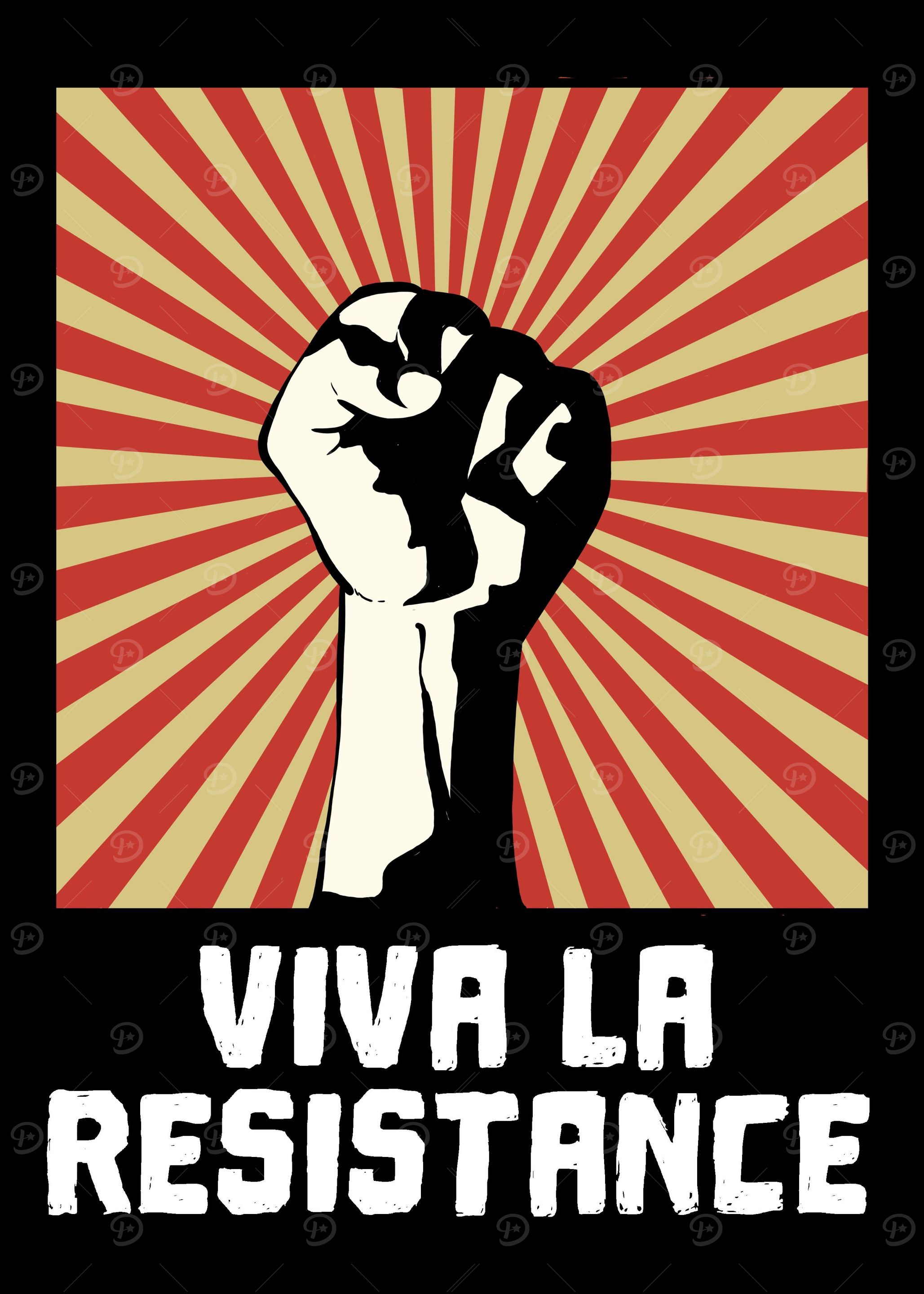 a fist raised in protest