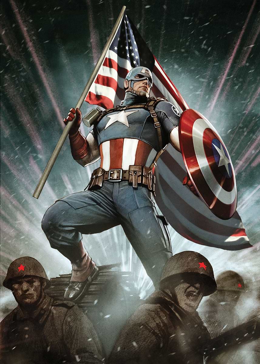 Captain America #1' Poster, picture, metal print, paint by Marvel