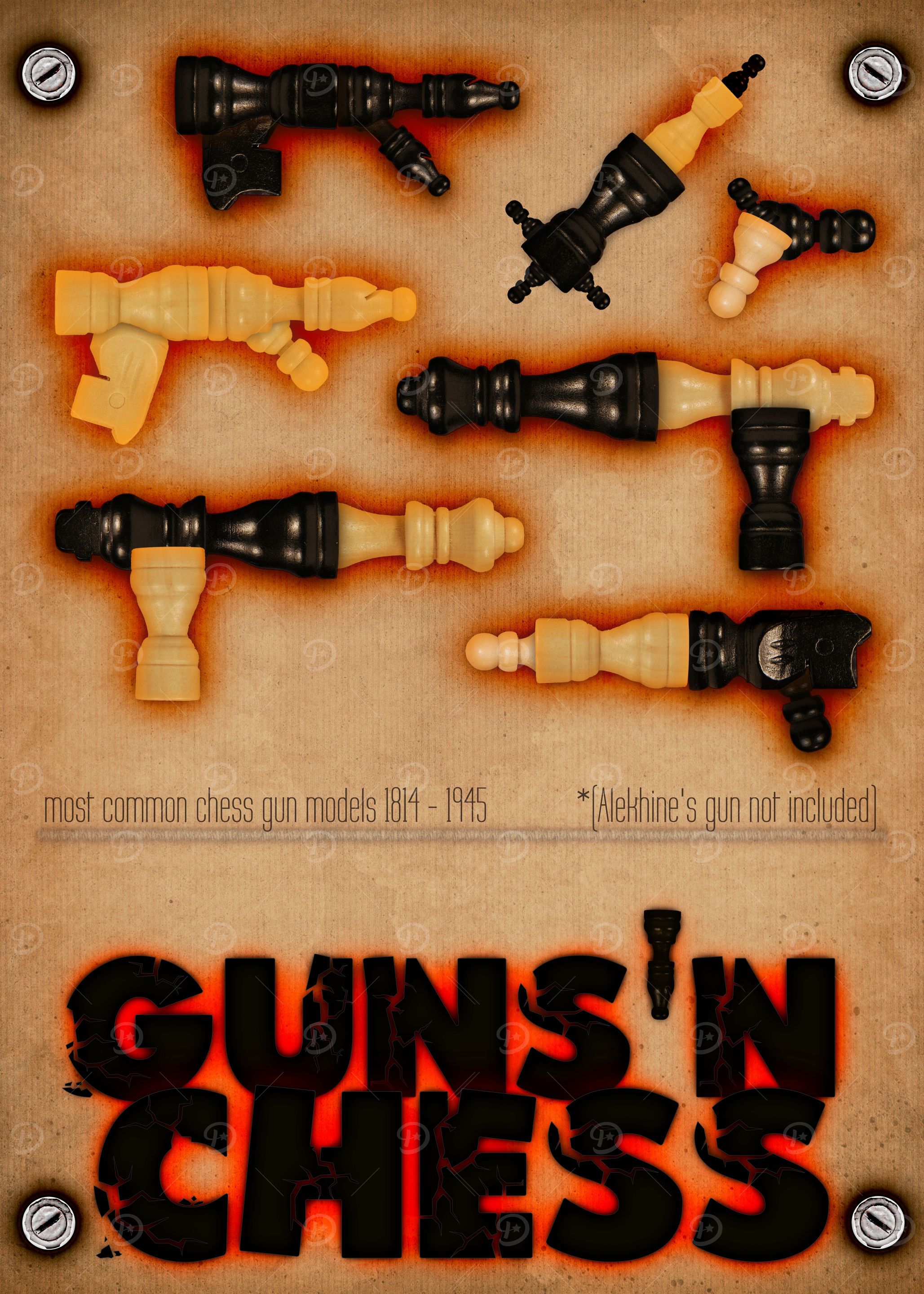Machine Gun Chess 'Chess guns' Poster, picture, metal print, paint by malmklang draaben ...