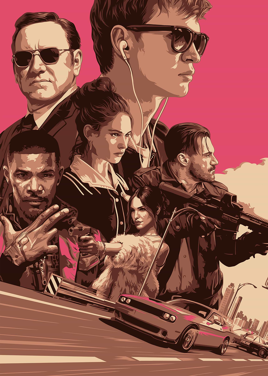 Baby Driver Poster' Poster, picture, metal print, paint by Nhan