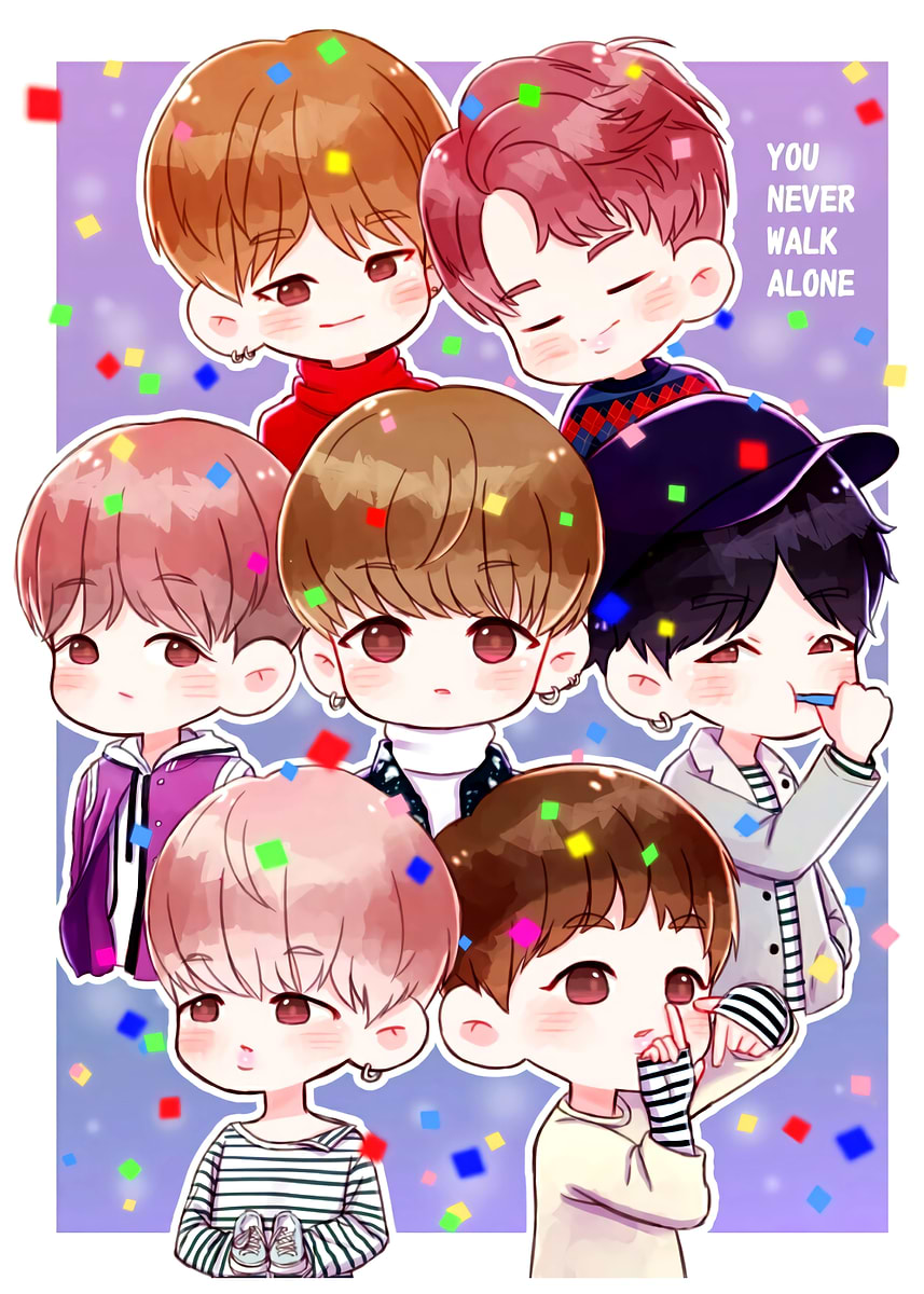 BTS Cute' Poster, picture, metal print, paint by bi bo | Displate