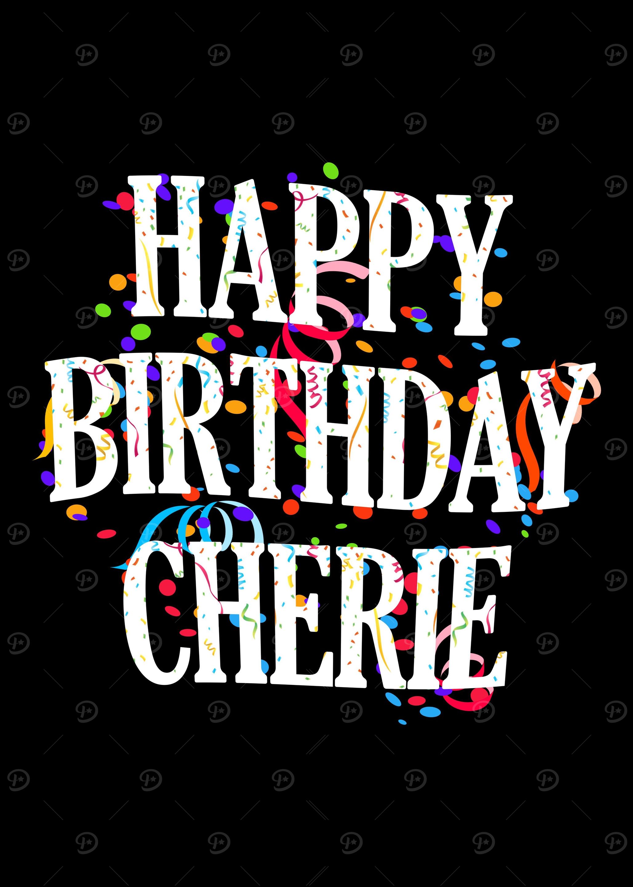 Happy Birthday Cherie' Poster, picture, metal print, paint by