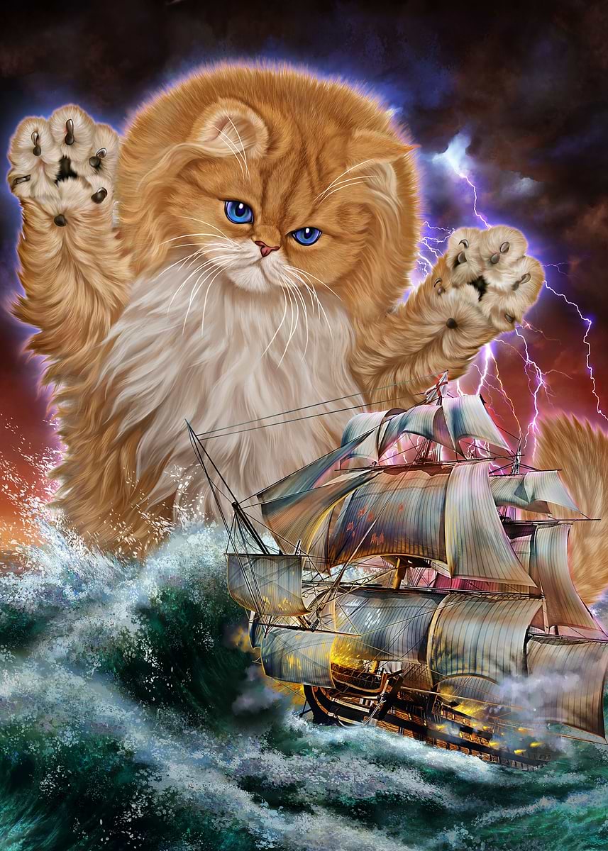 Displate ディスプレイット化け猫　メタルポースター Displate ディスプレイット黒化け猫 メタルポースター cat