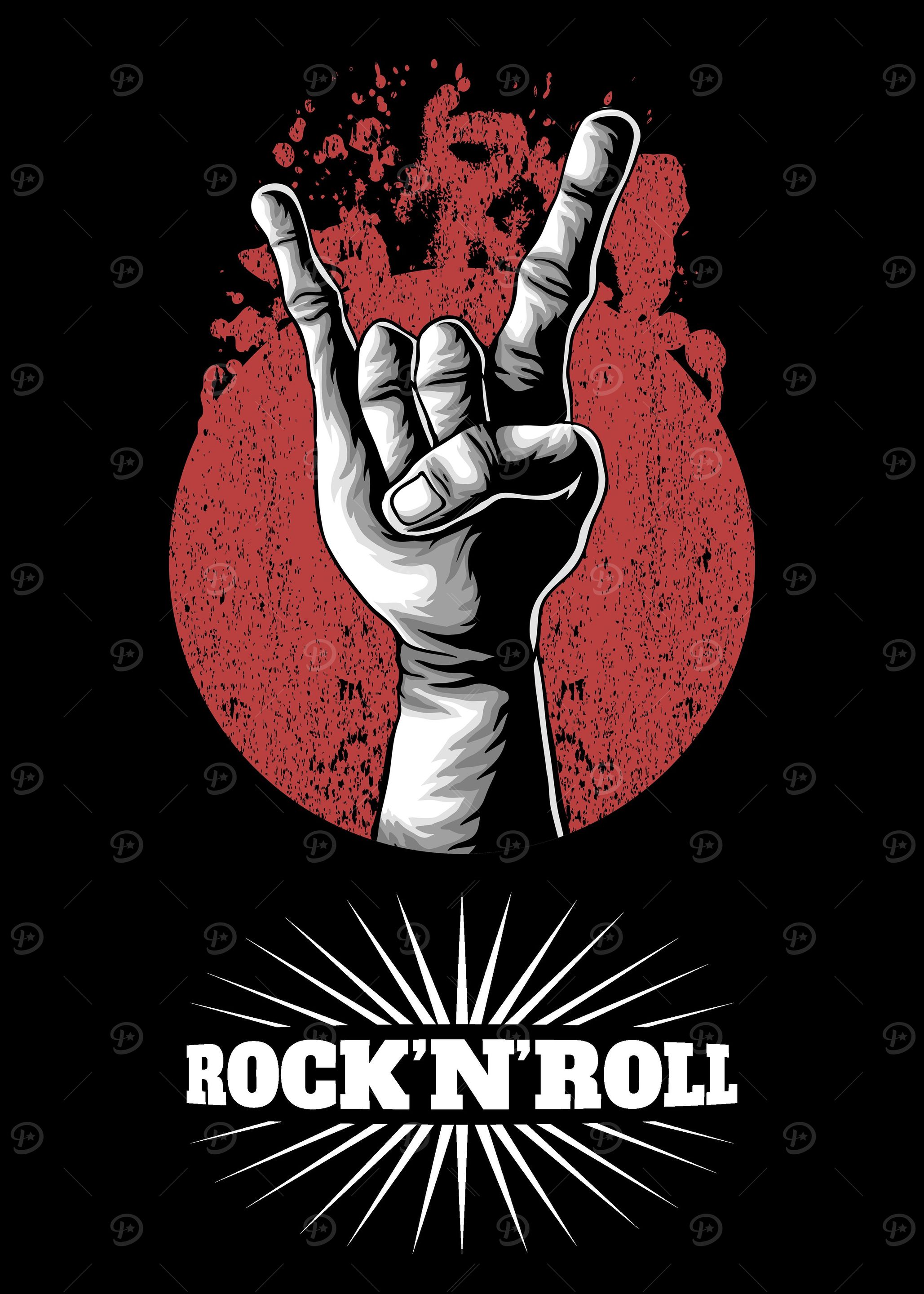 RocknRoll Hand Music' Poster, picture, metal print, paint by Max