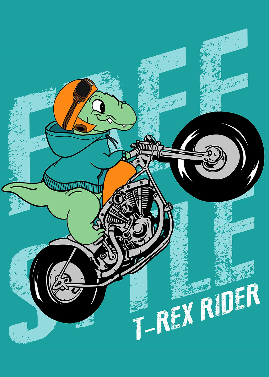 Marvel T Rider Rex 'T Rex Rider' Poster, picture, metal print, paint by bi bo | Displate