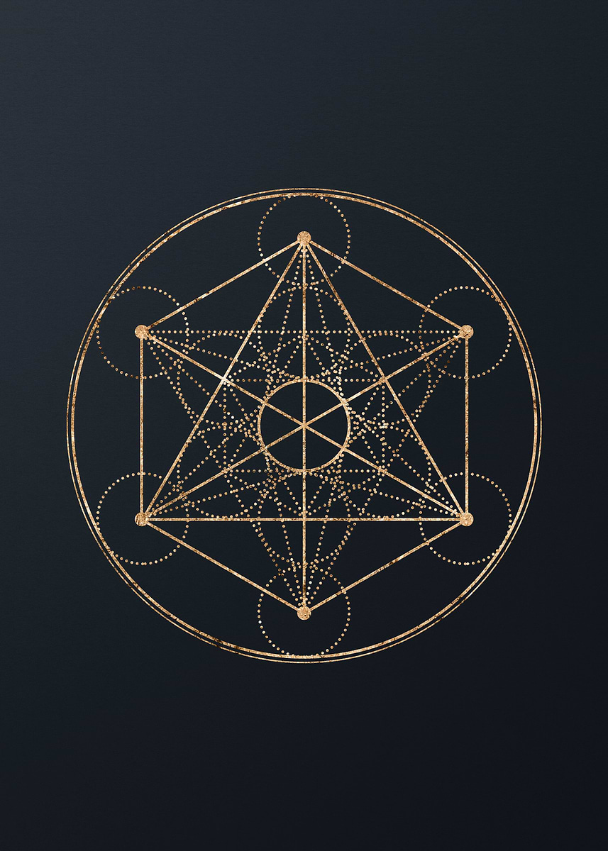 Gifu Rune 'Gold Geometric Glyph Rune' Poster, picture, metal print, paint by Holy ...