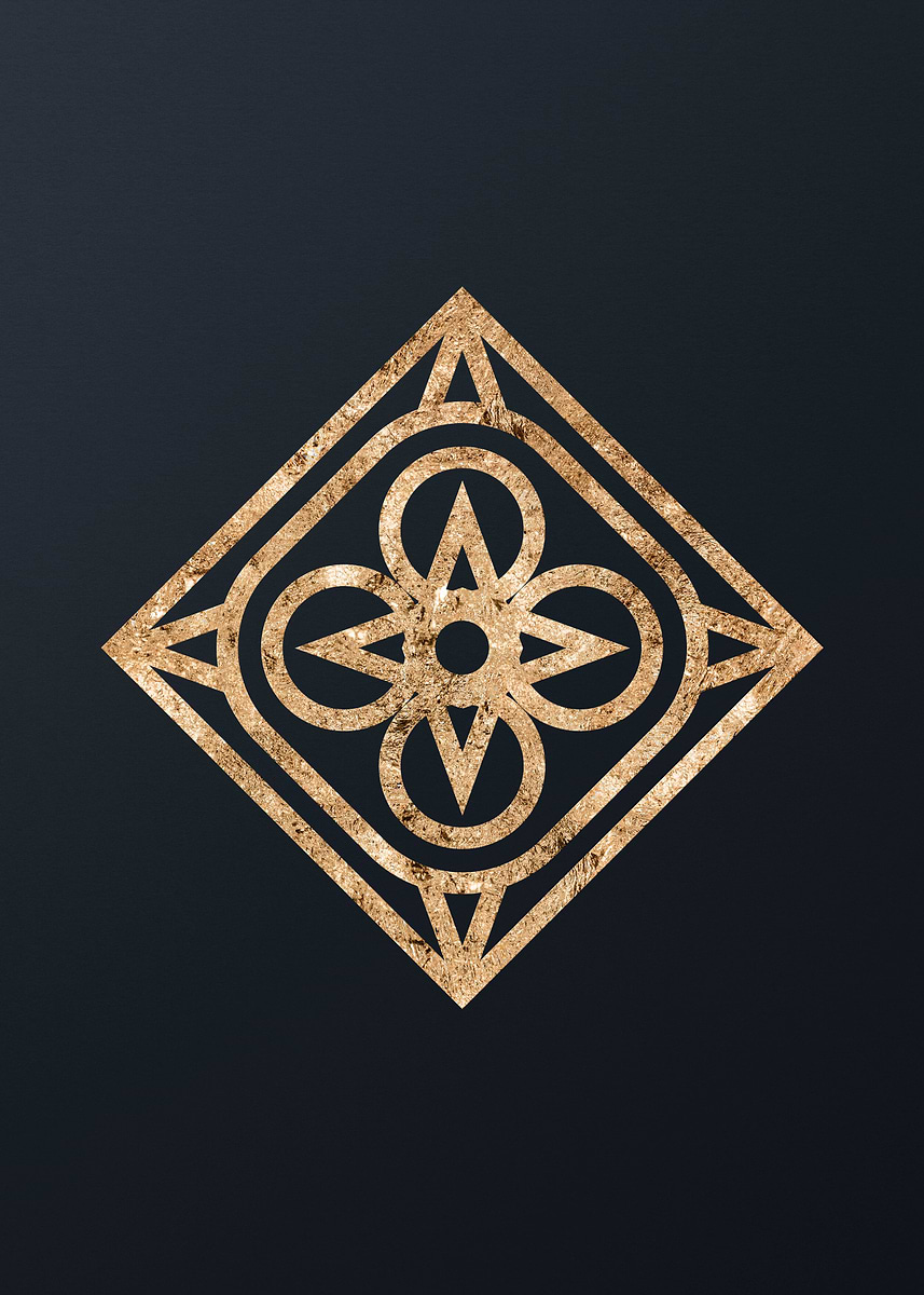 Gifu Rune 'Gold Geometric Glyph Rune' Poster, picture, metal print, paint by Holy ...