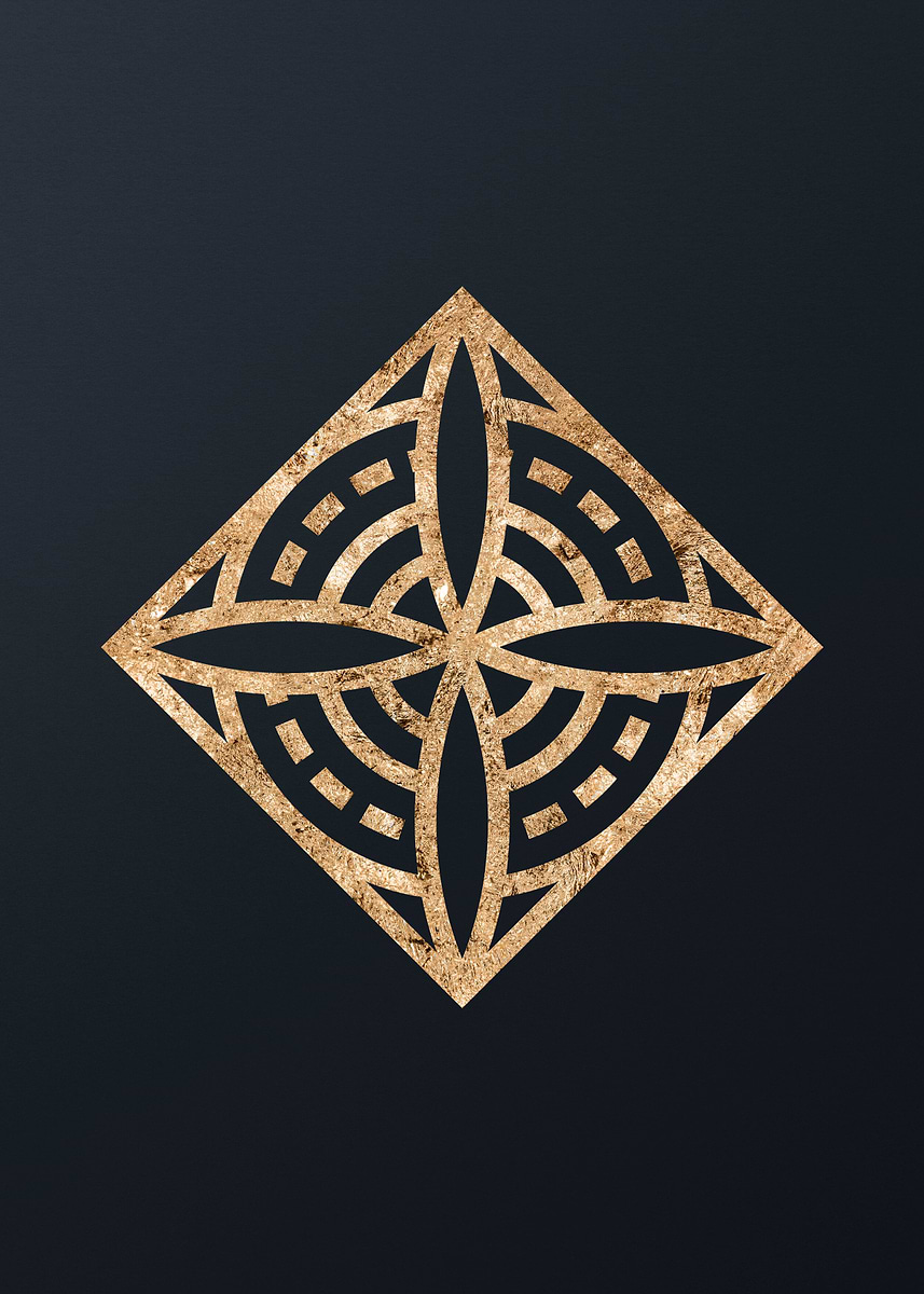 Gifu Rune 'Gold Geometric Glyph Rune' Poster, picture, metal print, paint by Holy ...