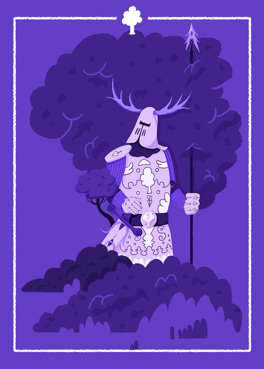Silver Tree Knight 'Tree Knight' Poster, picture, metal print, paint by Emilien Grude ...